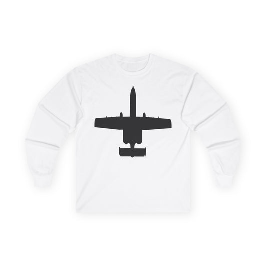 Unisex Ultra Cotton Long Sleeve Tee - Aircraft - USAF - A-10 Thunderbolt II - Top - Silhouette X 300