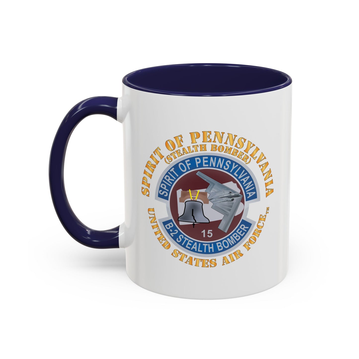 Accent Coffee Mug (11oz & 15oz) - USAF - B2 - Spirit of Pennsylvania Stealth Bomber X 300