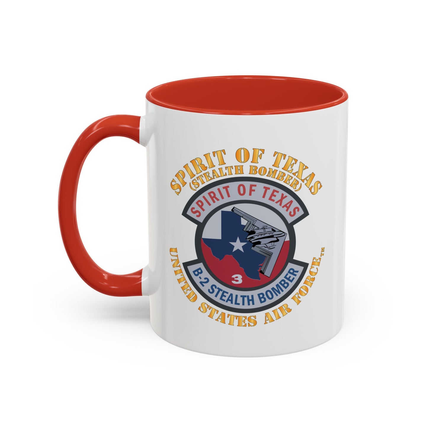 Accent Coffee Mug (11oz & 15oz) - USAF - B2 - Spirit of Texas - Stealth Bomber X 300
