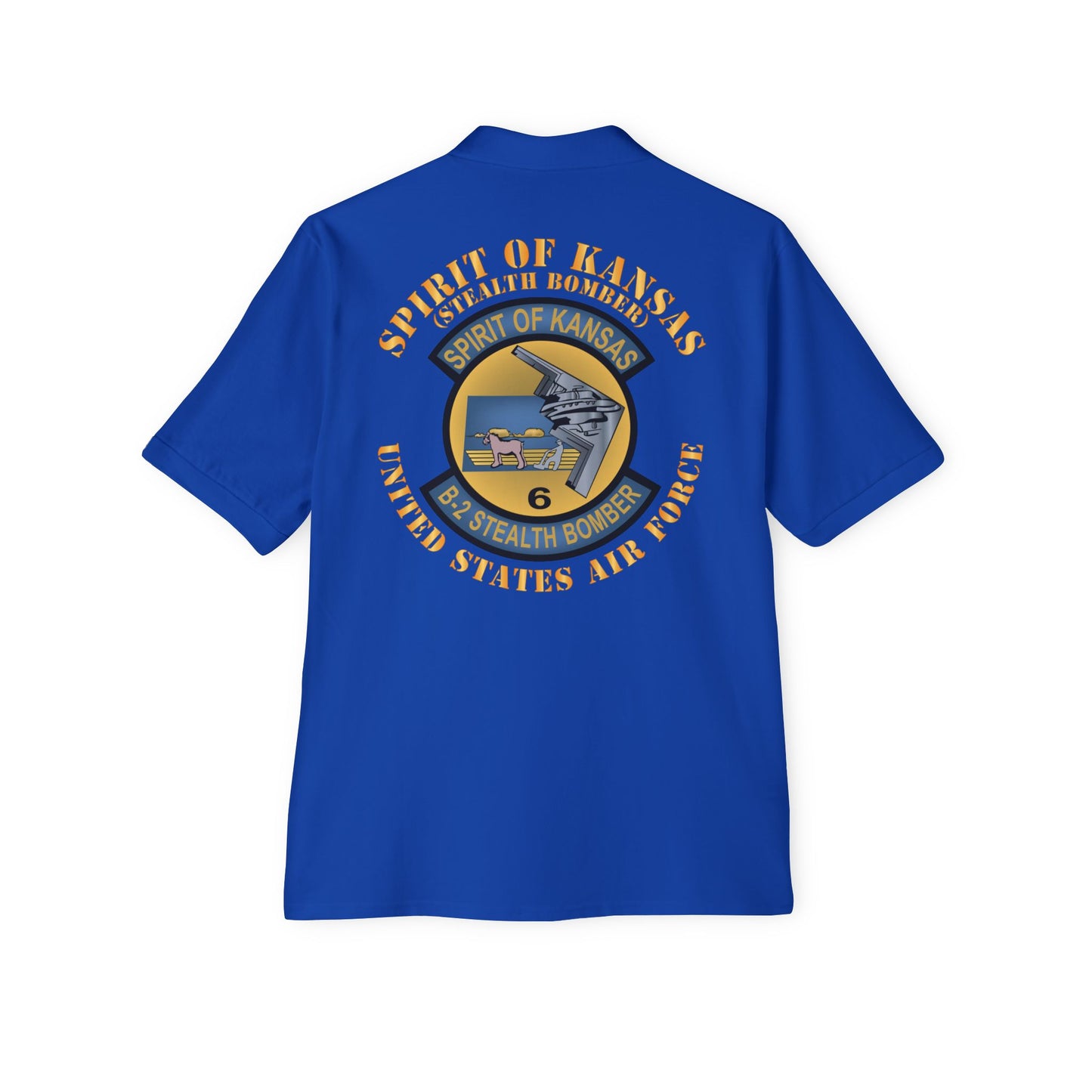 Men's Piqué Polo - USAF - B2 - Spirit of Kansas - Stealth Bomber X 300