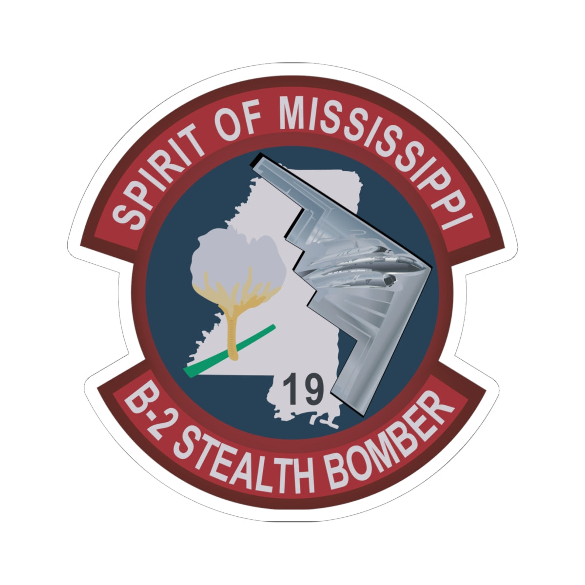 Kiss-Cut Stickers - USAF - B2 - Spirit of Mississippi - Stealth Bomber wo txt X 300