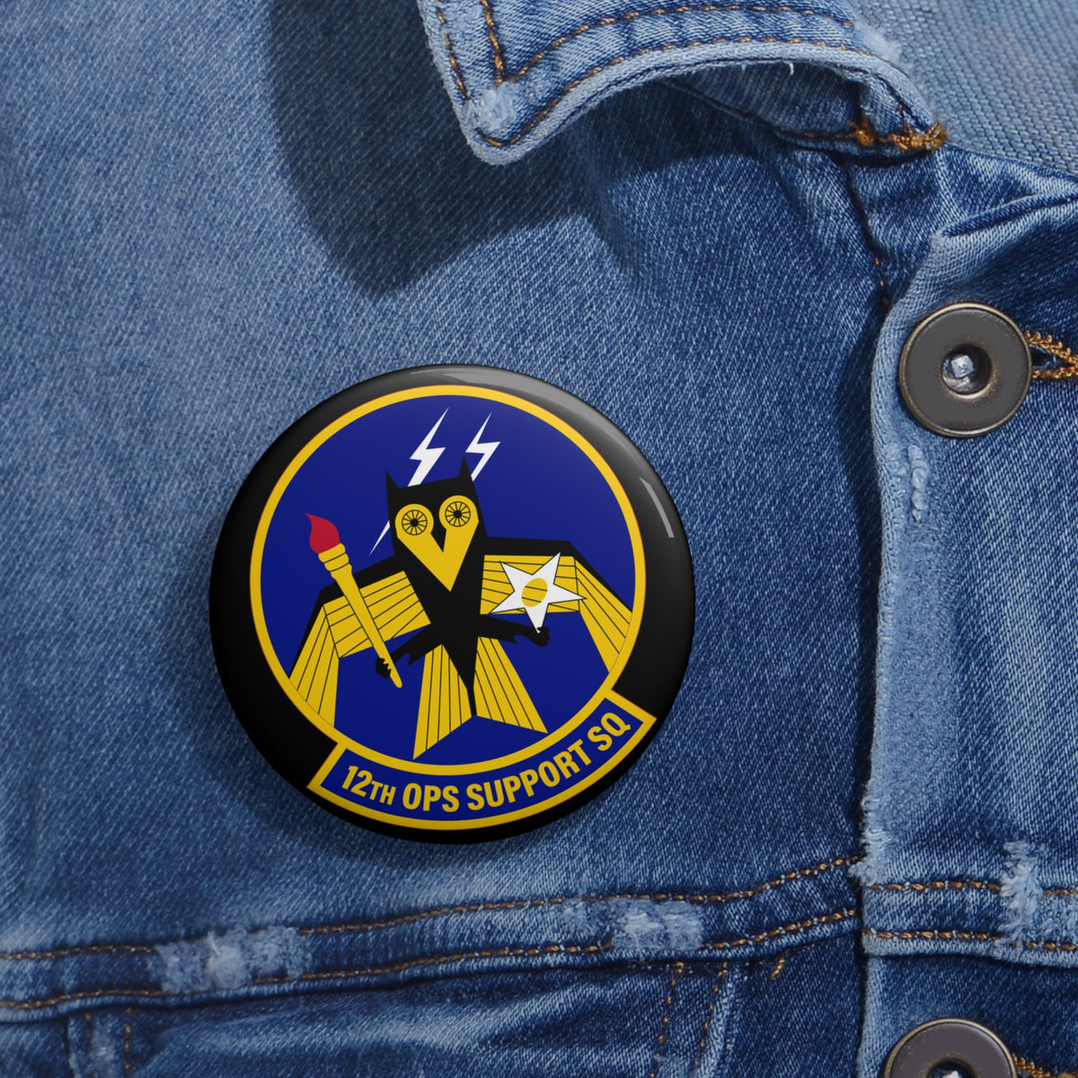 Custom Pin Button - USAF - 12th Operations Support Squadron wo txt