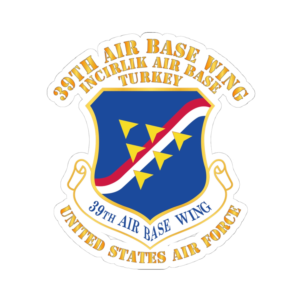 Kiss-Cut Stickers - USAF - 39th Airbase Wing - 3rd AF - Incirlik Air Base - Turkey