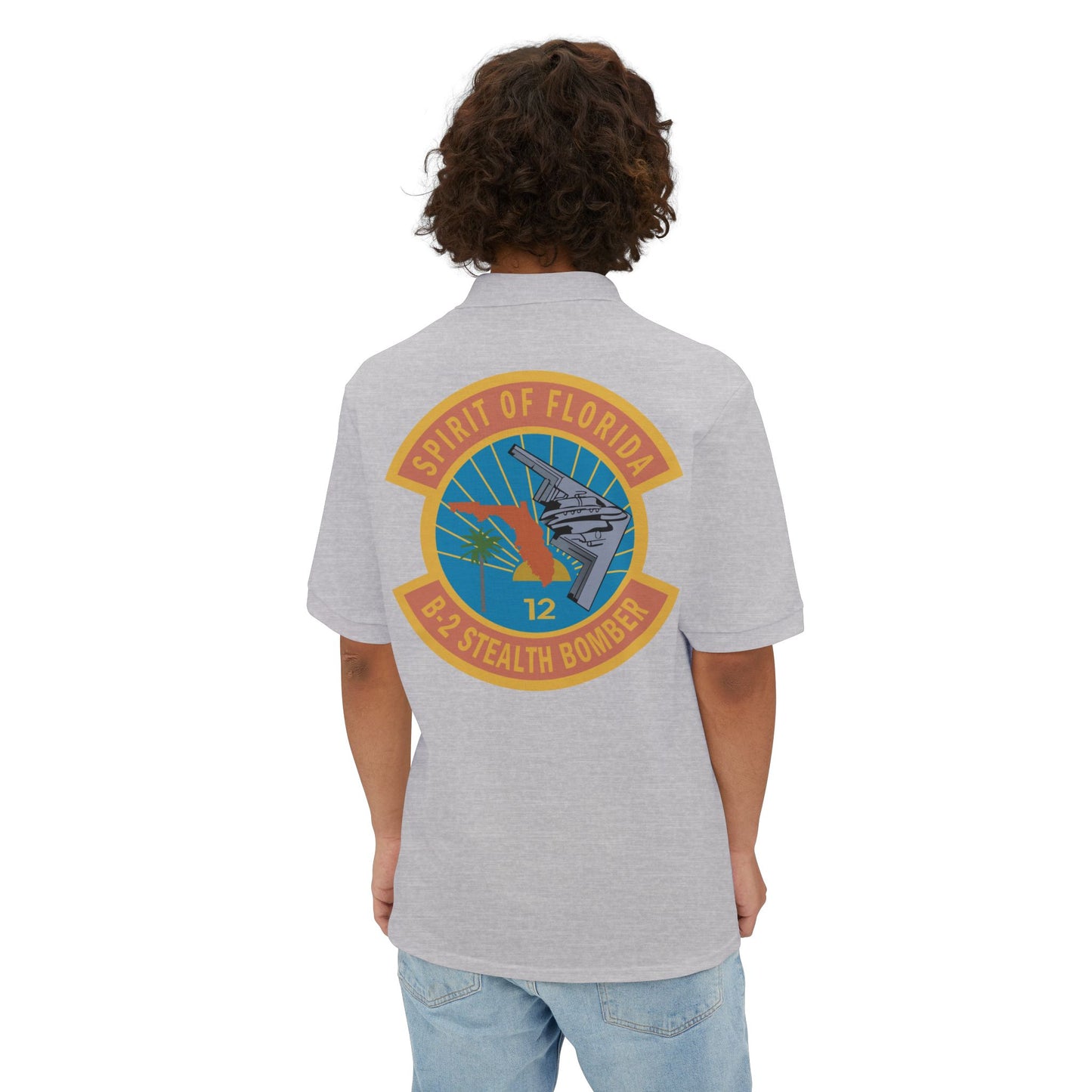 Men's Piqué Polo - USAF - B2 - Spirit of Florida - Stealth Bomber wo txt X 300