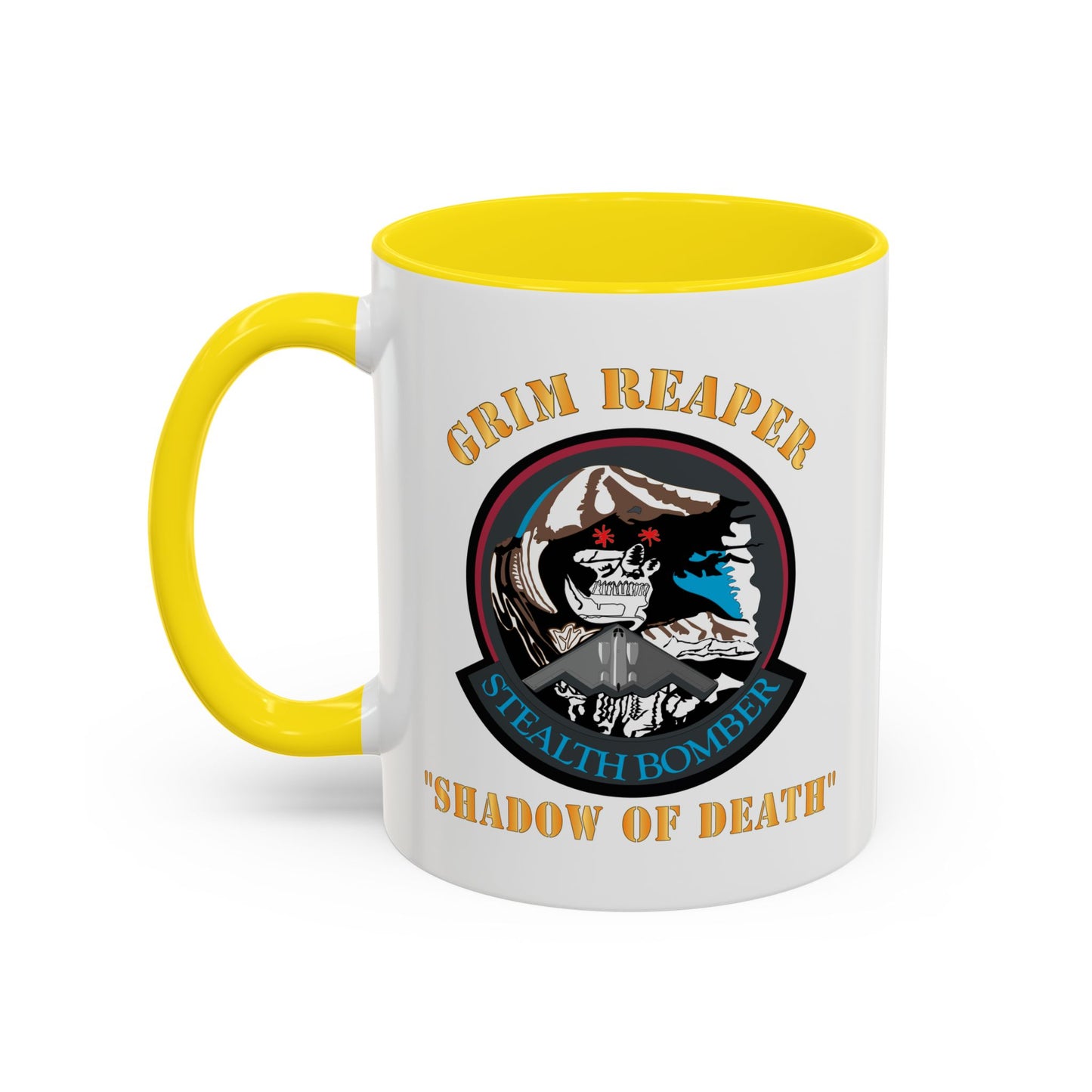 Accent Coffee Mug (11oz & 15oz) - USAF - B2 - Grim Reaper - Stealth Bomber X 300