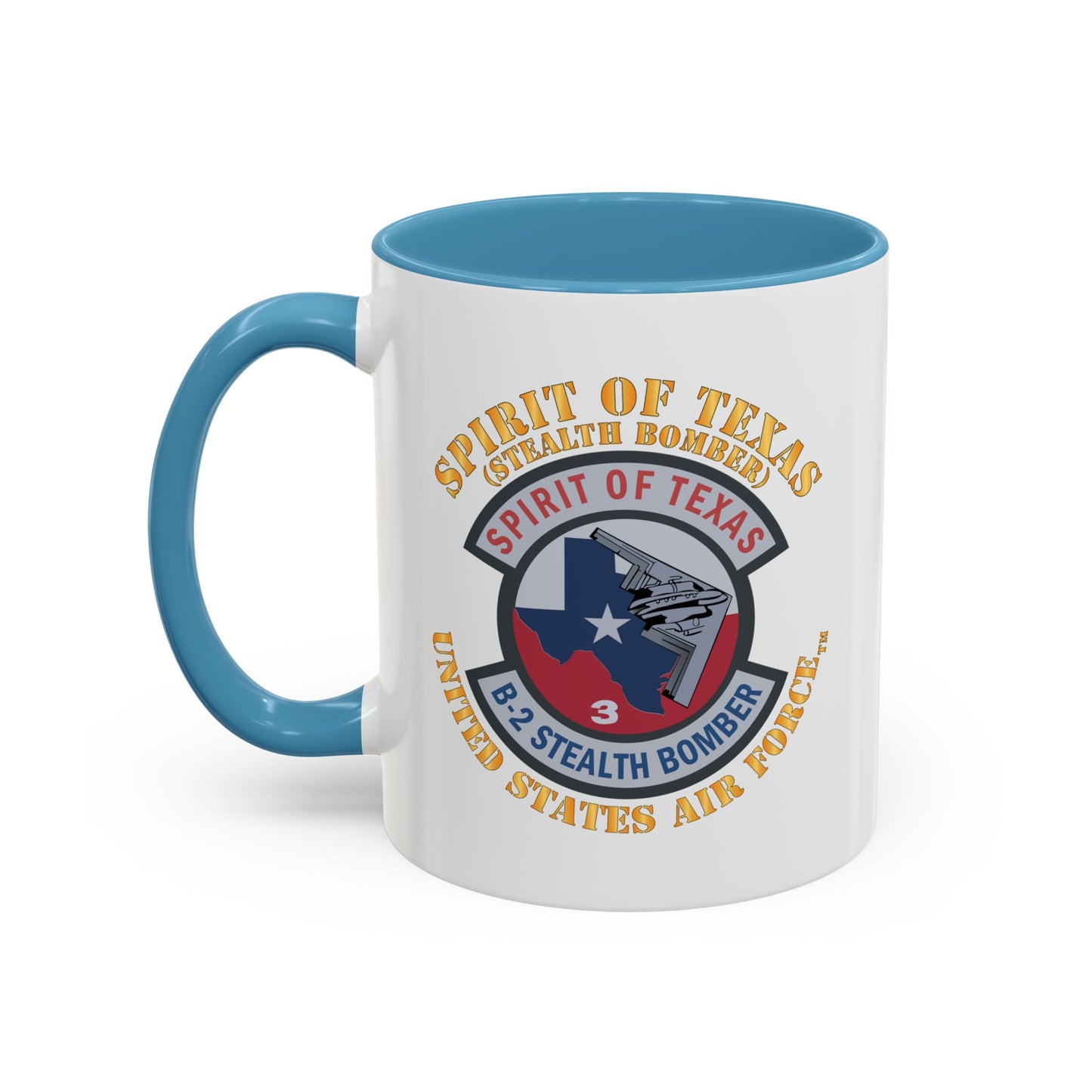 Accent Coffee Mug (11oz & 15oz) - USAF - B2 - Spirit of Texas - Stealth Bomber X 300