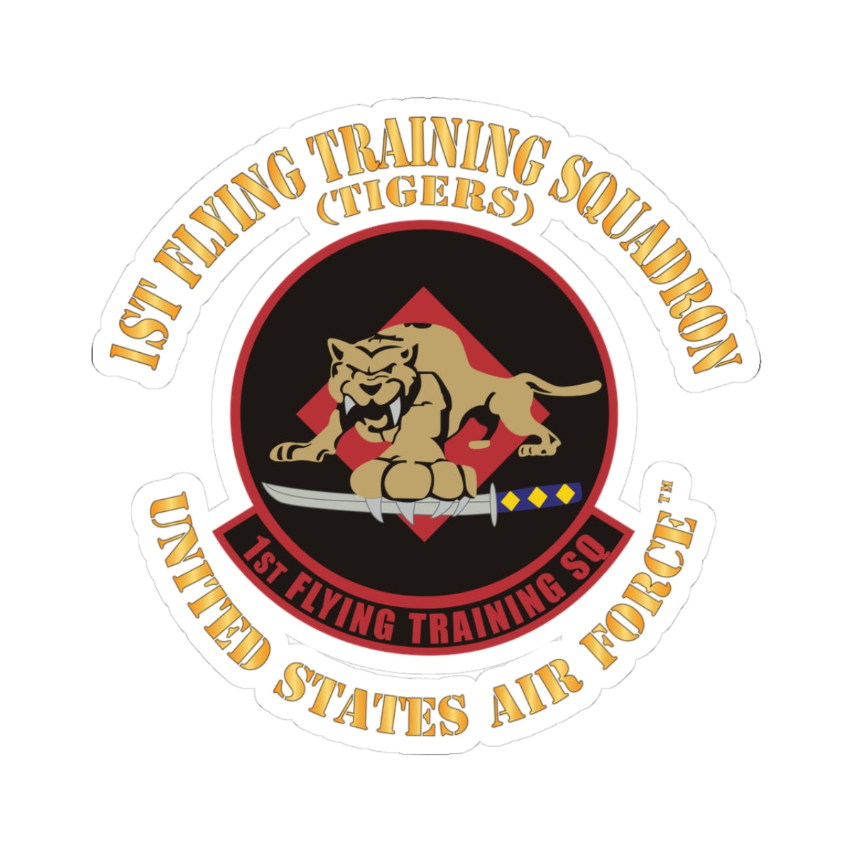 Kiss-Cut Stickers - USAF - 1st Flying Training Squadron - Tigers