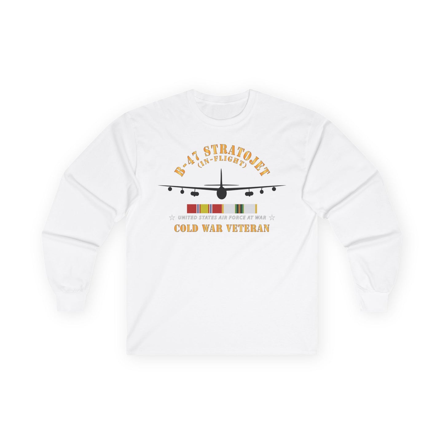 Unisex Ultra Cotton Long Sleeve Tee - USAF - B-47 Stratojet - In Flt - Silhouette - Cold War Veteran X 300