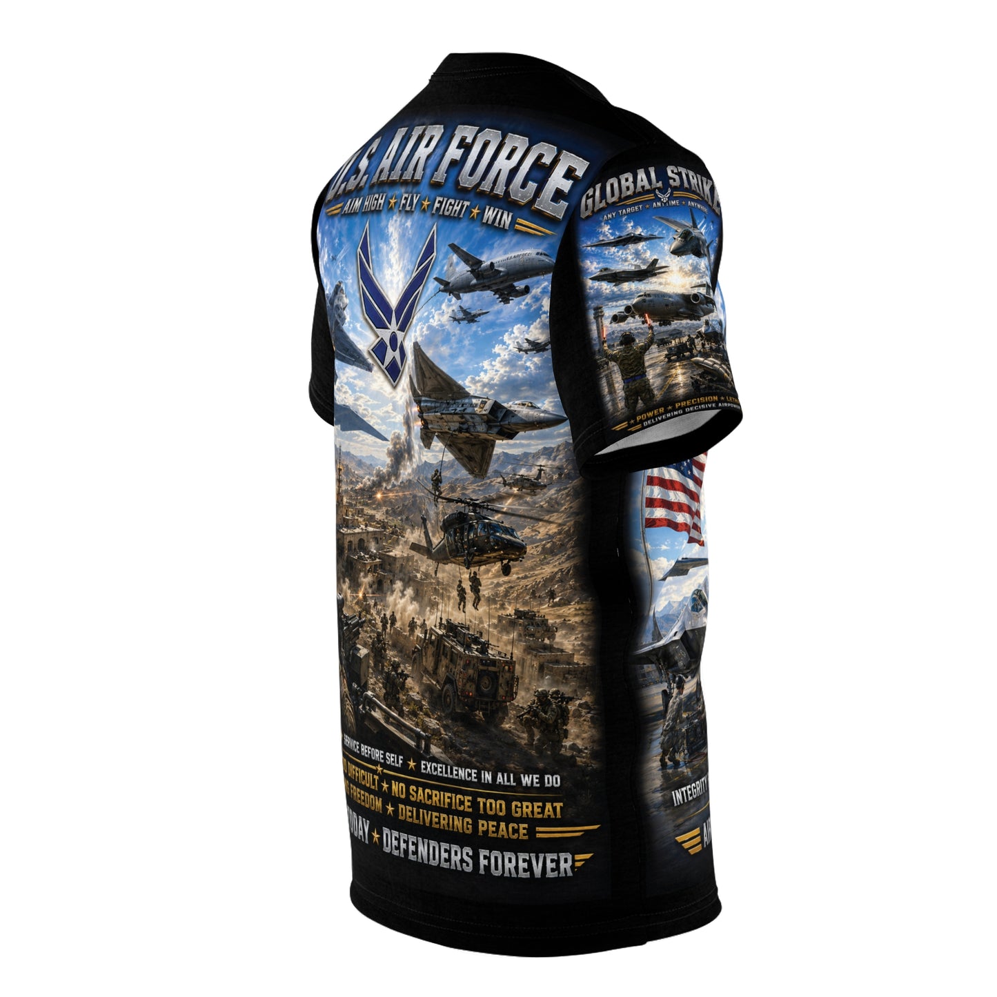 U.S. Air Force - Airmen Today, Defenders Forever - Tribute Tee — "READY TO FIGHT"