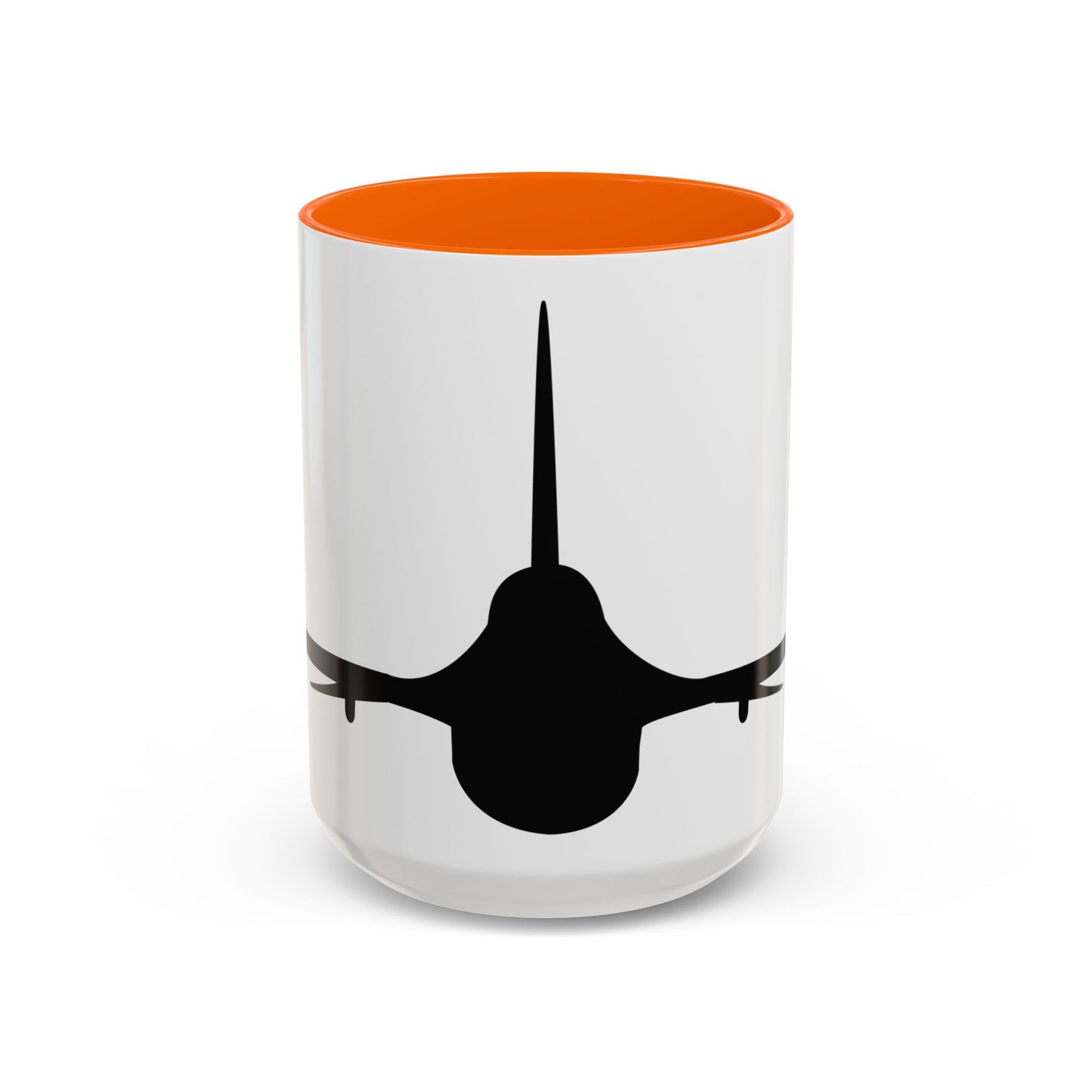Accent Coffee Mug (11oz & 15oz) - Aircraft - F-16 - Front - Silhouette wo Txt X 300