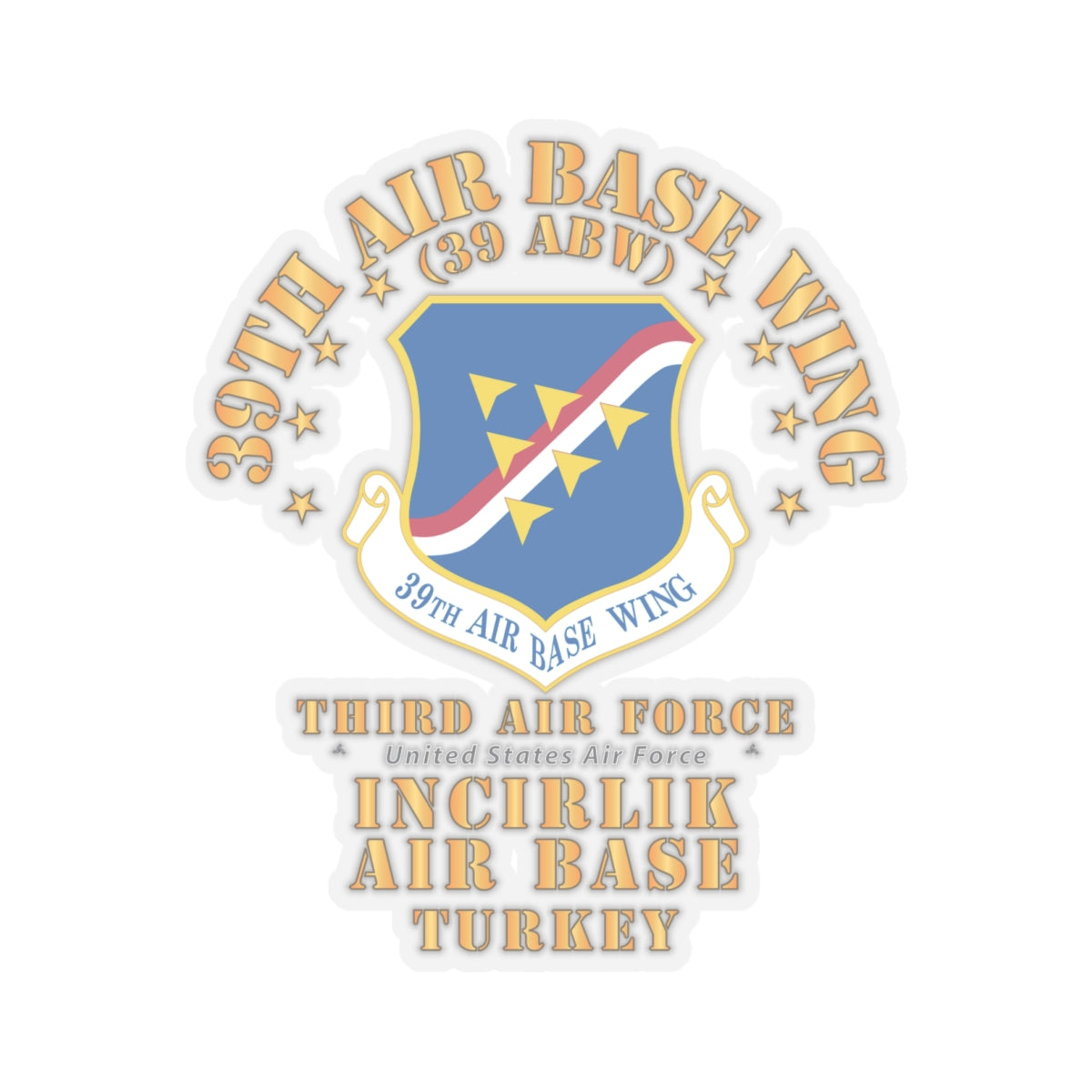 Kiss-Cut Stickers - USAF - 39th Air Base Wing - Incirlik AB X 300