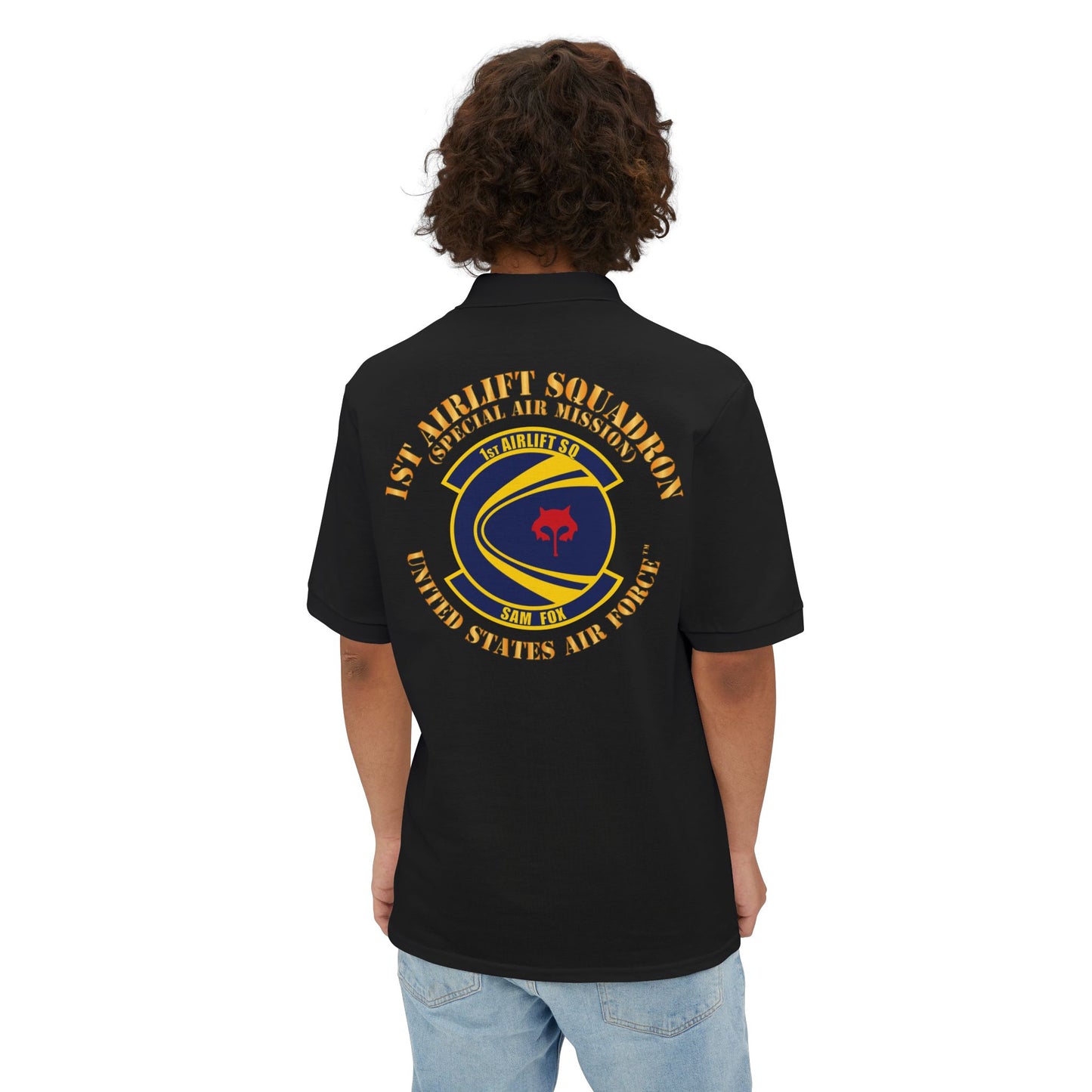 Men's Piqué Polo - USAF - 1st Airlift Squadron X 300