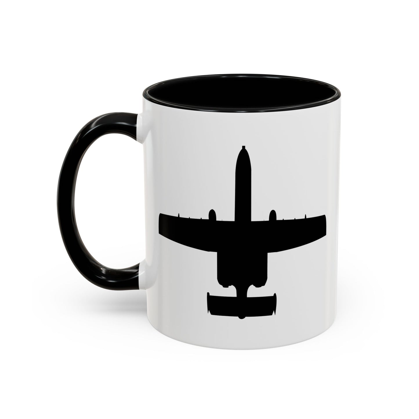 Accent Coffee Mug (11oz & 15oz) - Aircraft - USAF - A-10 Thunderbolt II - Top - Silhouette X 300