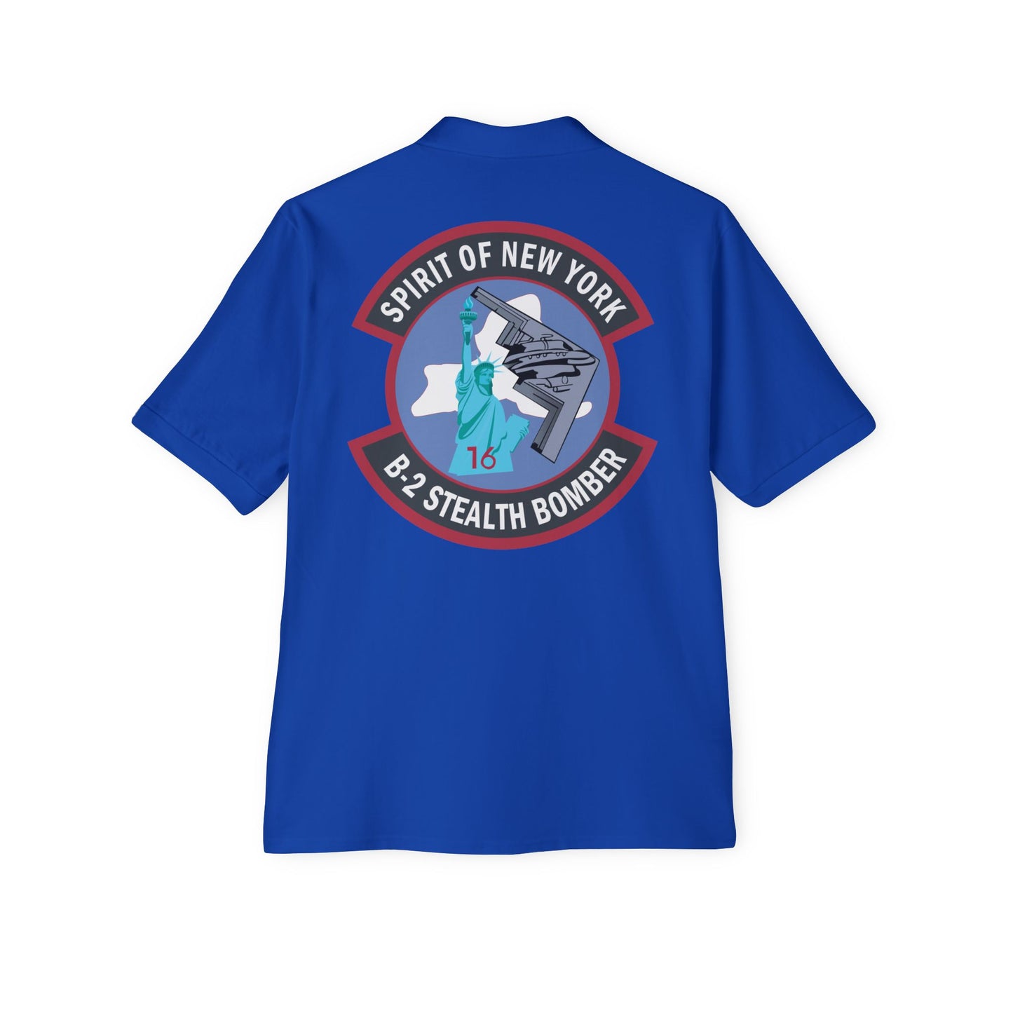 Men's Piqué Polo - USAF - B2 - Spirit of New York - Stealth Bomber wo txt X 300