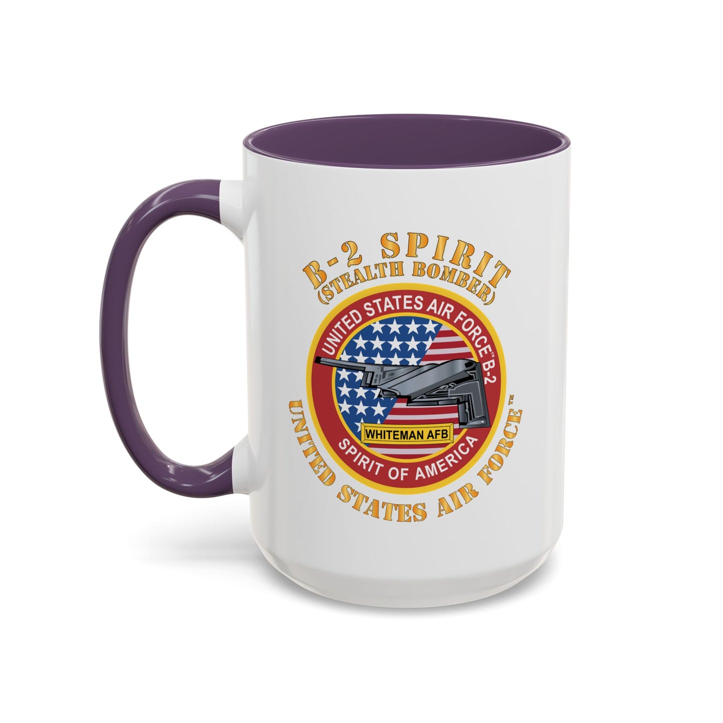 Accent Coffee Mug (11oz & 15oz) - USAF - B2 - Spirit - Stealth Bomber X 300