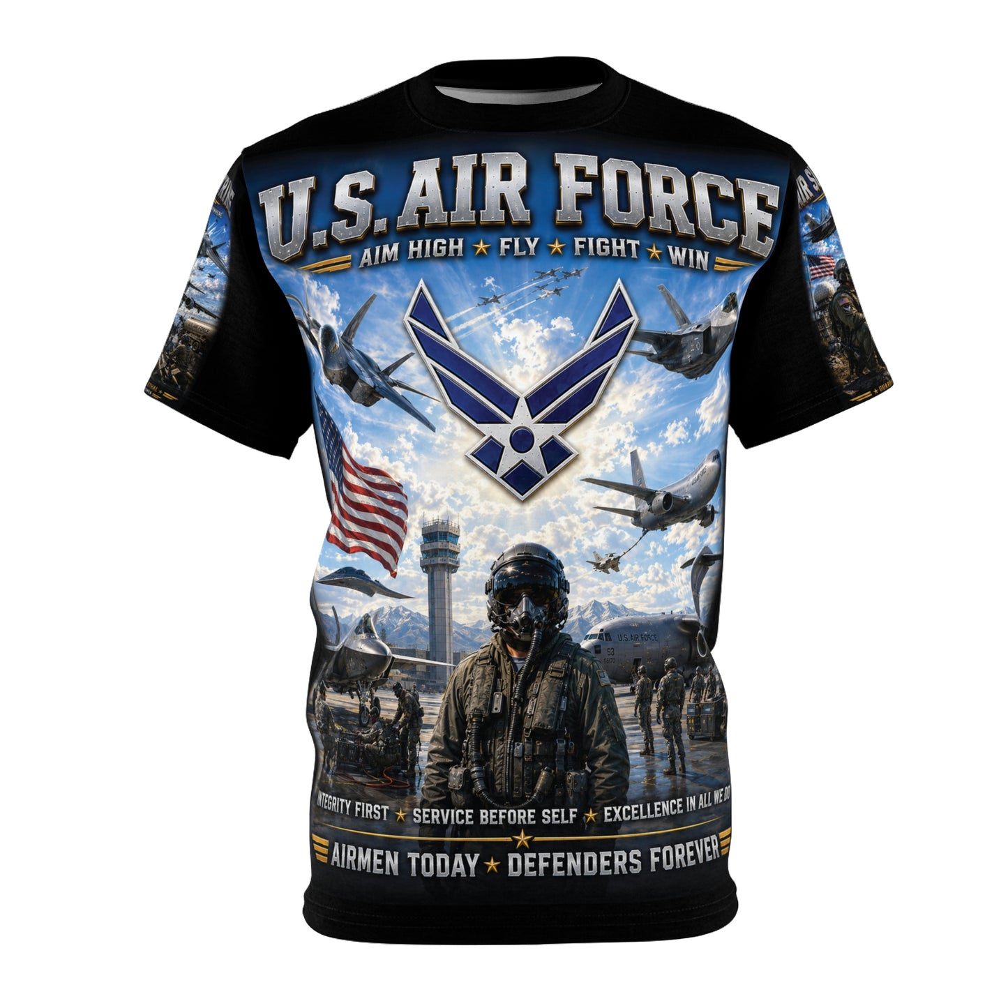 U.S. Air Force - Airmen Today, Defenders Forever - Tribute Tee — "READY TO FIGHT"