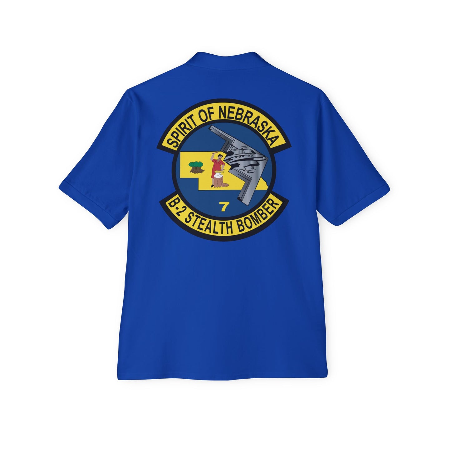 Men's Piqué Polo - USAF - B2 - Spirit of Nebraska - Stealth Bomber wo txt X 300