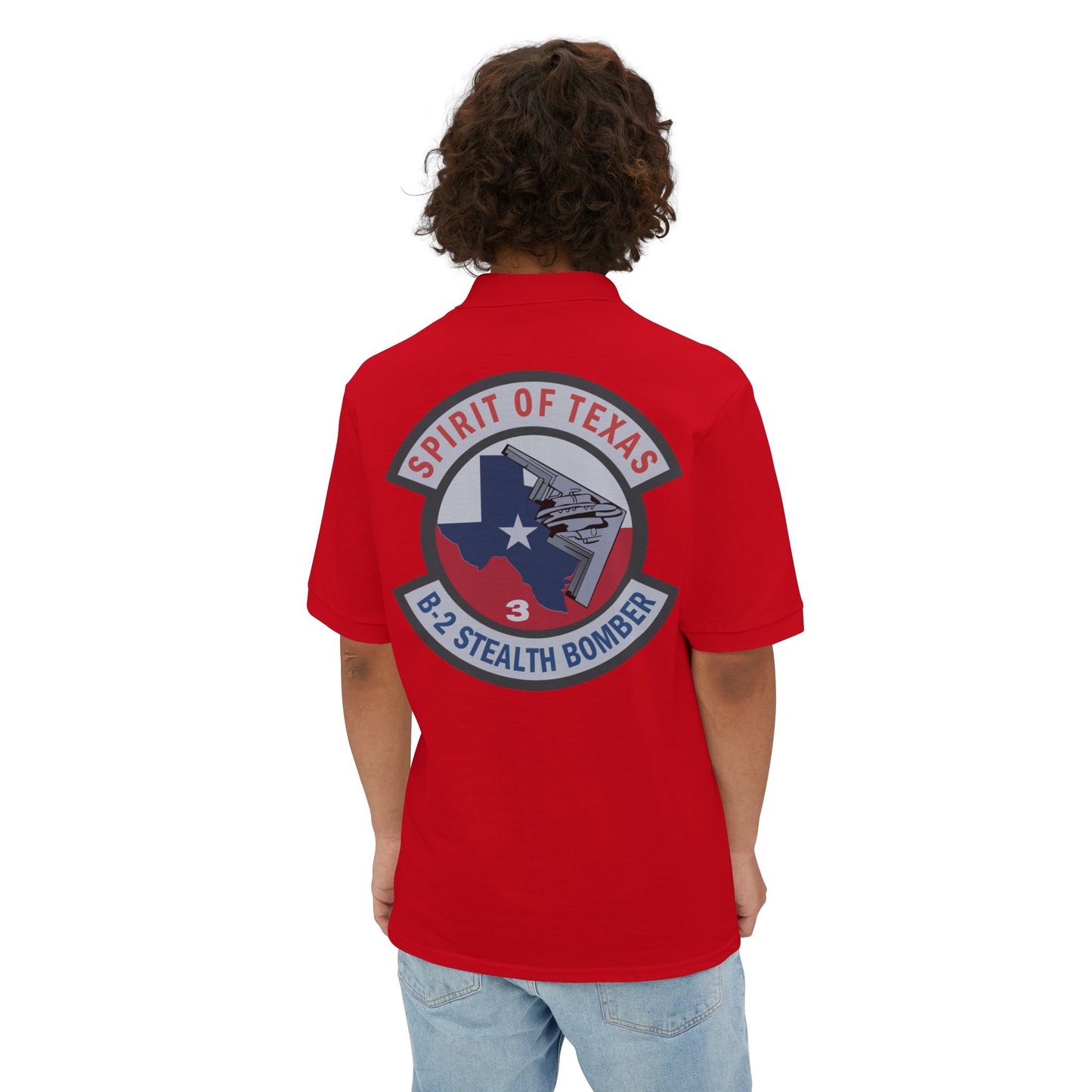 Men's Piqué Polo - USAF - B2 - Spirit of Texas - Stealth Bomber wo txt X 300