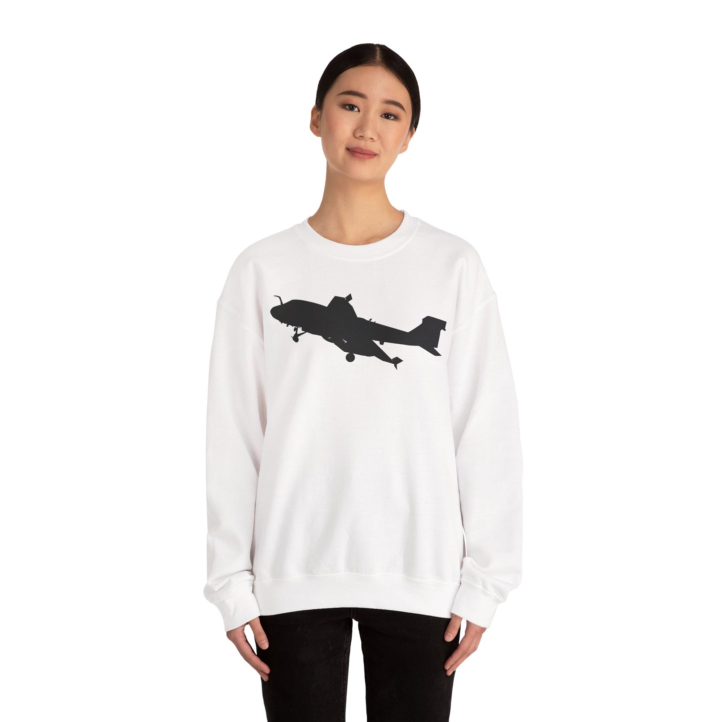 Crewneck Sweatshirt - Aircraft - Navy - A-6A Intruder - Silhouette X 300