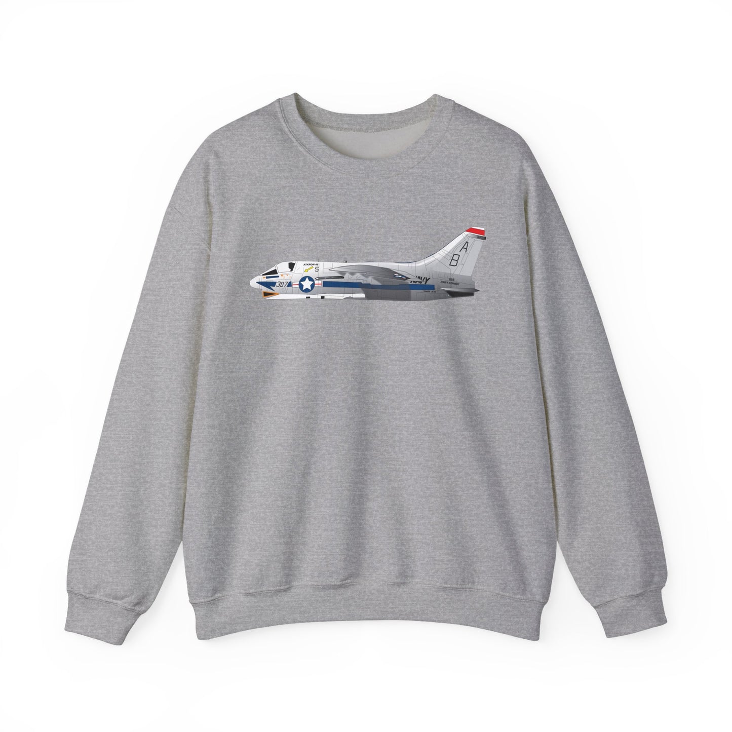 Crewneck Sweatshirt - Aircraft - Navy - A-7B Corsair II - Side X 300