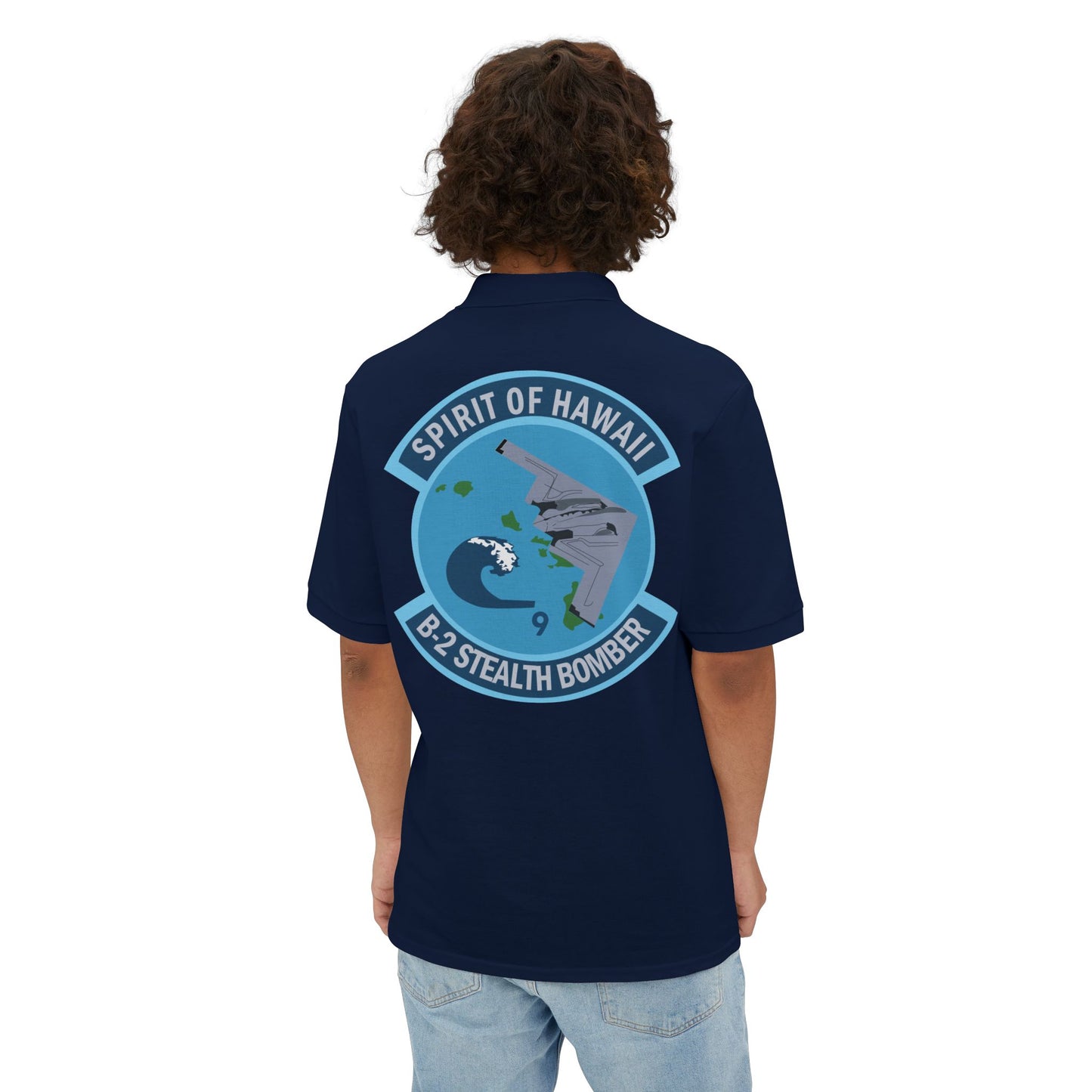 Men's Piqué Polo - USAF - B2 - Spirit of Hawaii - Stealth Bomber wo txt X 300