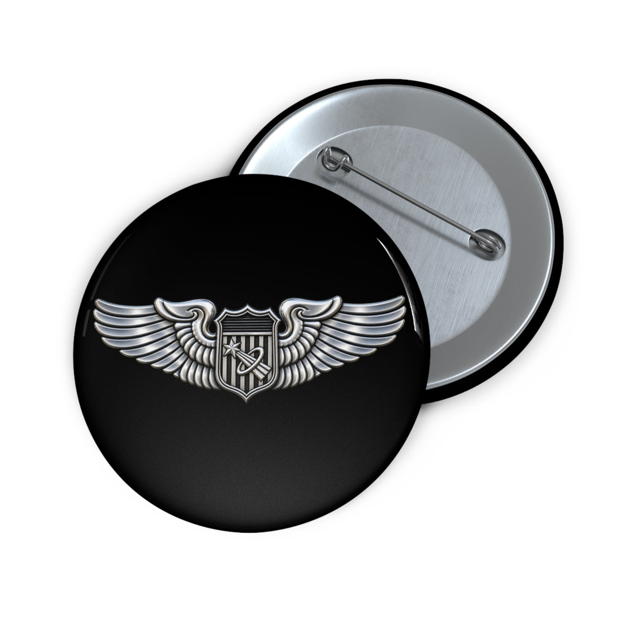 Custom Pin Button - USAF - Basic Astronaut Badge wo txt - 3D - Enhanced