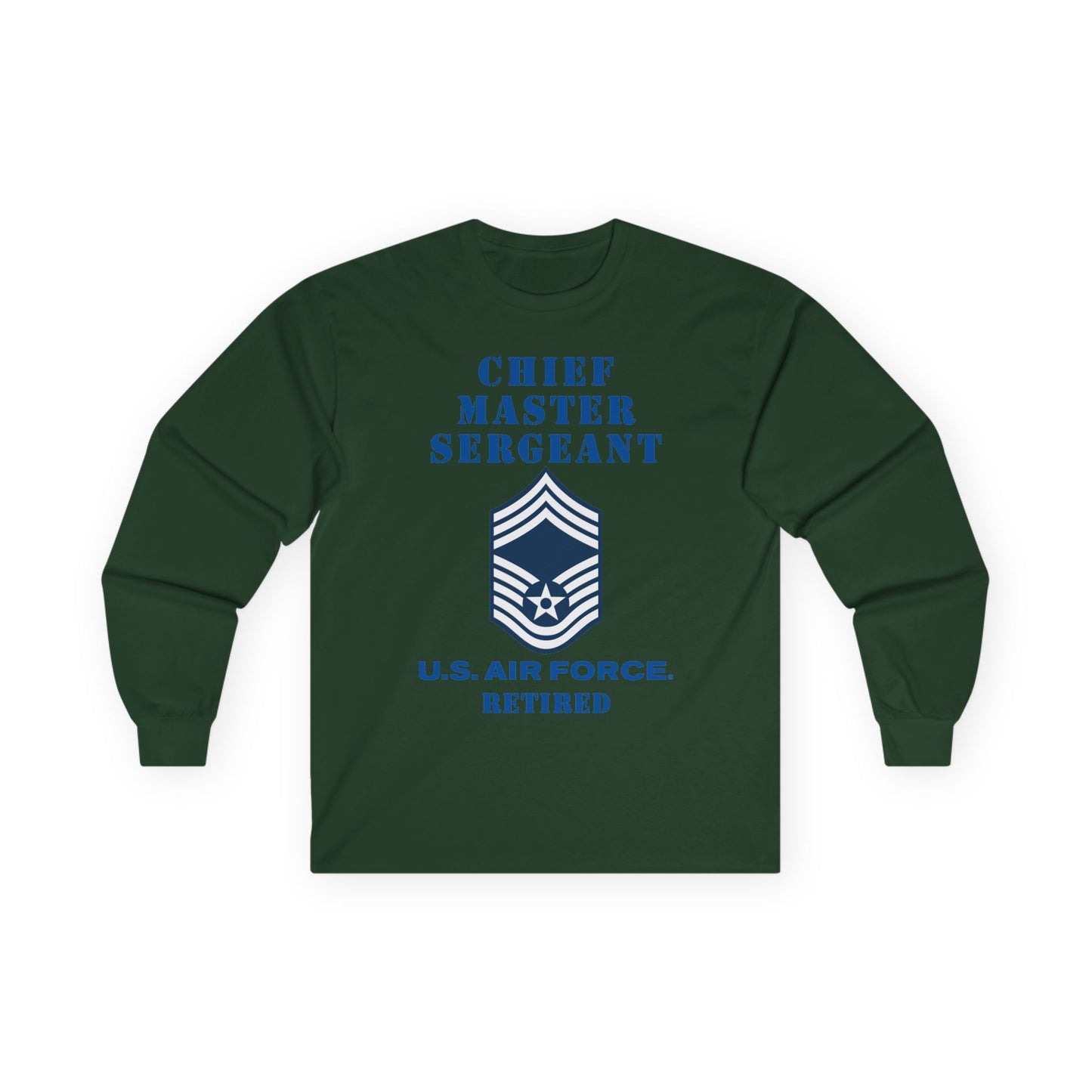 Unisex Ultra Cotton Long Sleeve Tee - USAF - Chief Master Sergeant (E9a) - 2020 - Retired