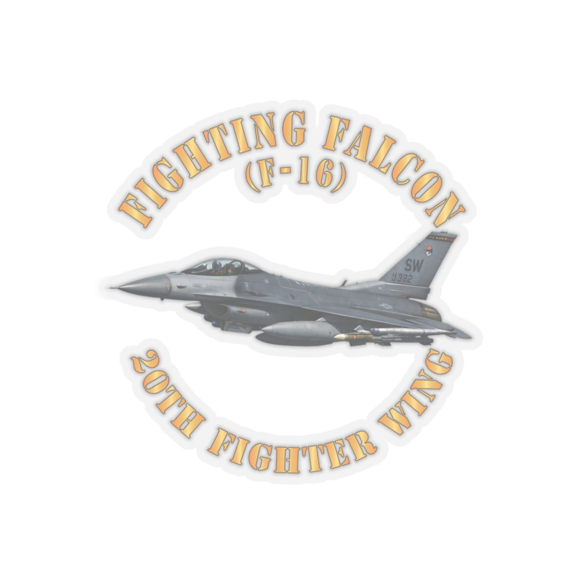 Kiss-Cut Stickers - USAF - F-16 Fighting Falcon - 20th Fighter Wing X 300