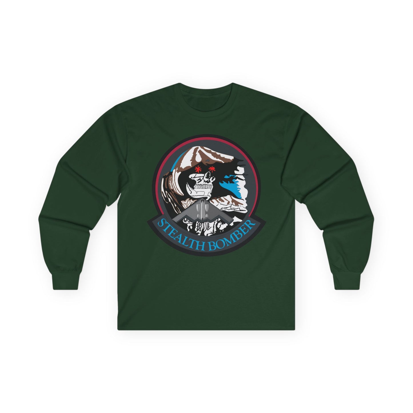 Unisex Ultra Cotton Long Sleeve Tee - USAF - B2 - Grim Reaper - Stealth Bomber wo txt X 300