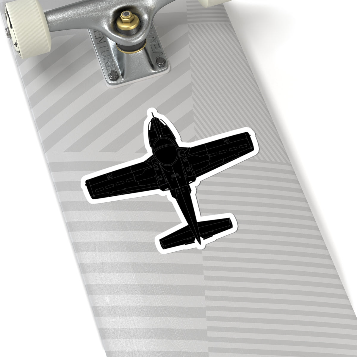 Kiss-Cut Stickers - Aircraft - T-37-Trainer - Top - Black - Metal X 300
