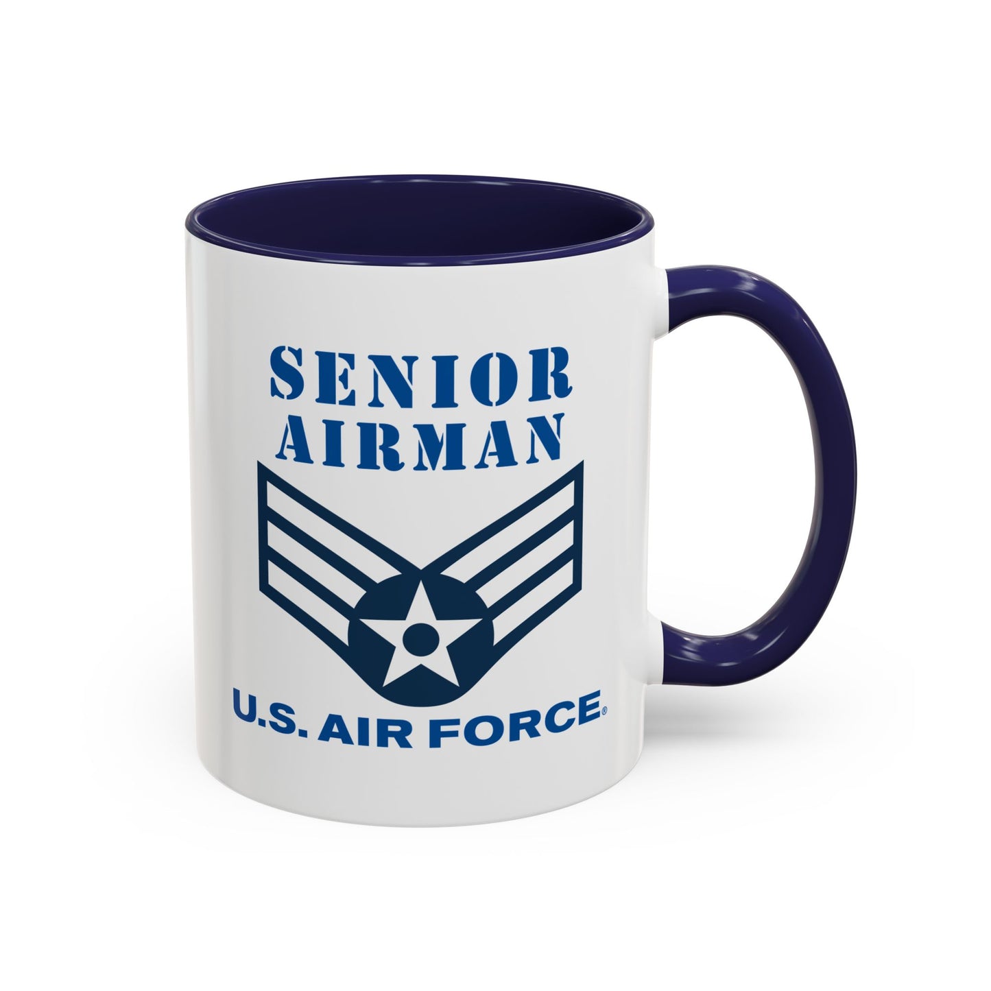 Accent Coffee Mug (11oz & 15oz) - USAF - Senior Airman (E4) - 2020 - US Air Force w Text X 300