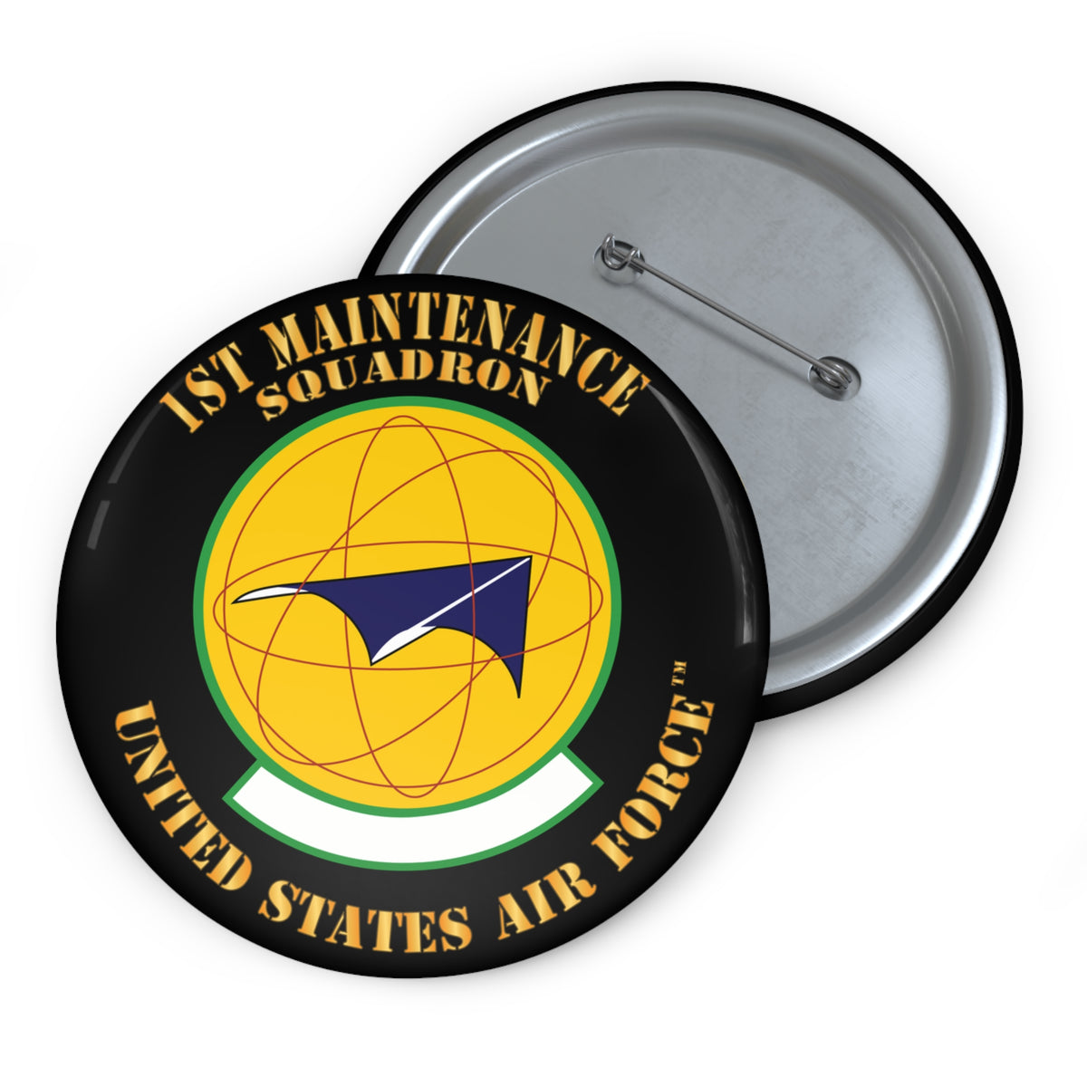 Custom Pin Button - USAF - 1st Maintenance Squadron X 300