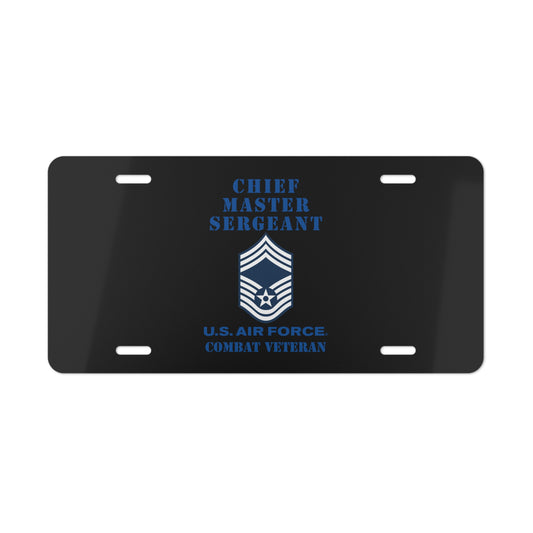 License Plate - USAF - Chief Master Sergeant (E9a) - 2020 - Combat Veteran