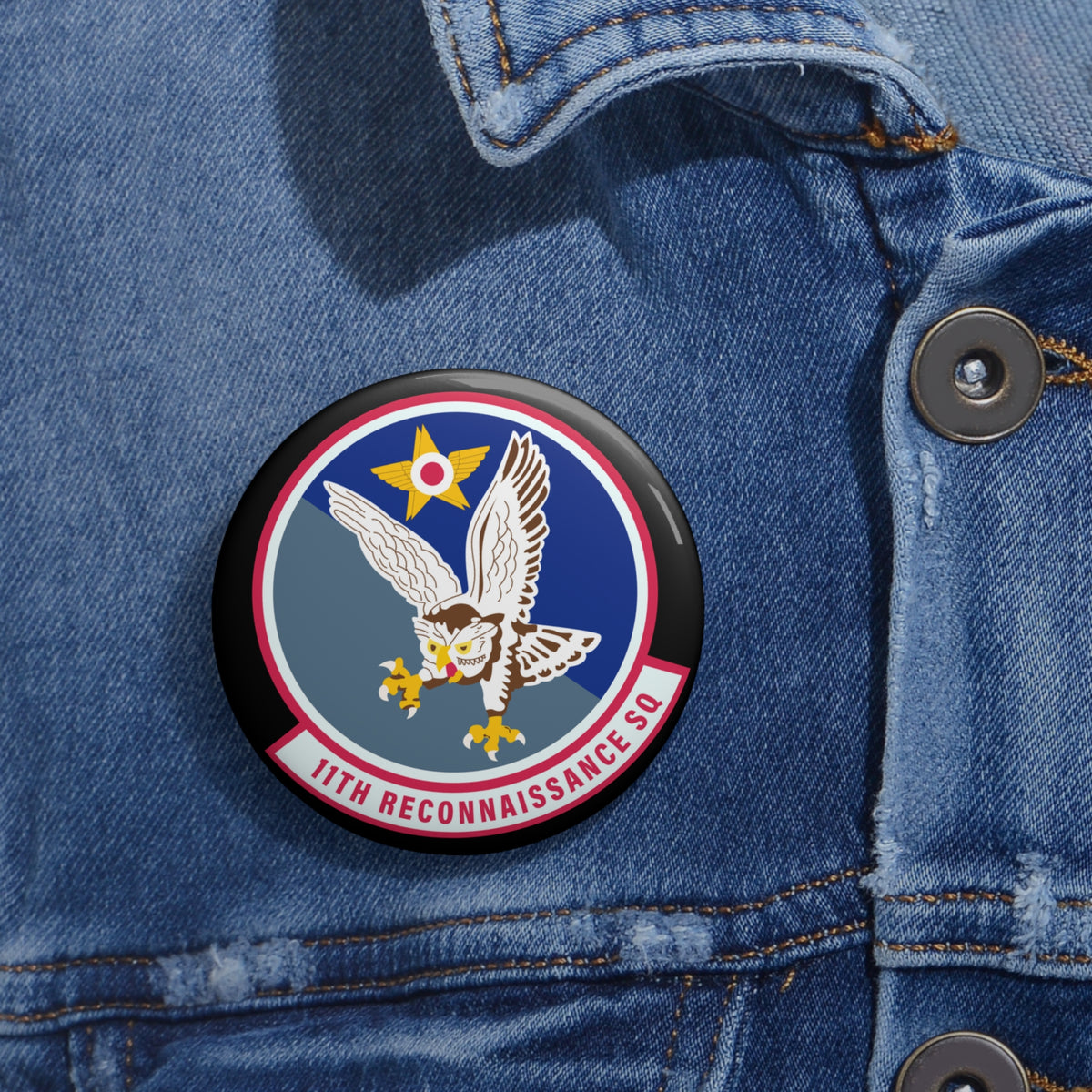 Custom Pin Button - USAF - 11th Attack Squadron wo txt