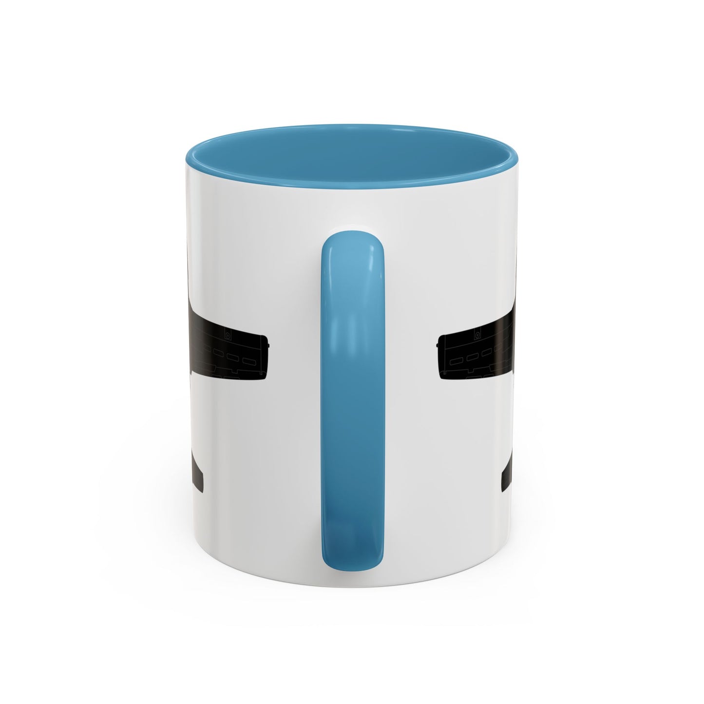 Accent Coffee Mug (11oz & 15oz) - Aircraft - T-37-Trainer - Top - Black - Metal X 300