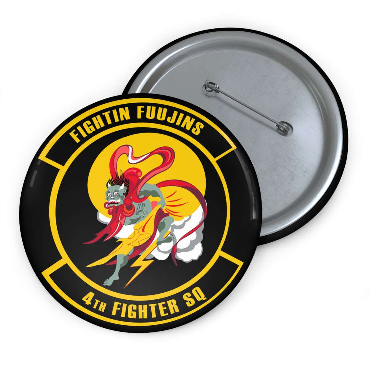 Custom Pin Button - USAF - 4th Fighter Squadron wo txt