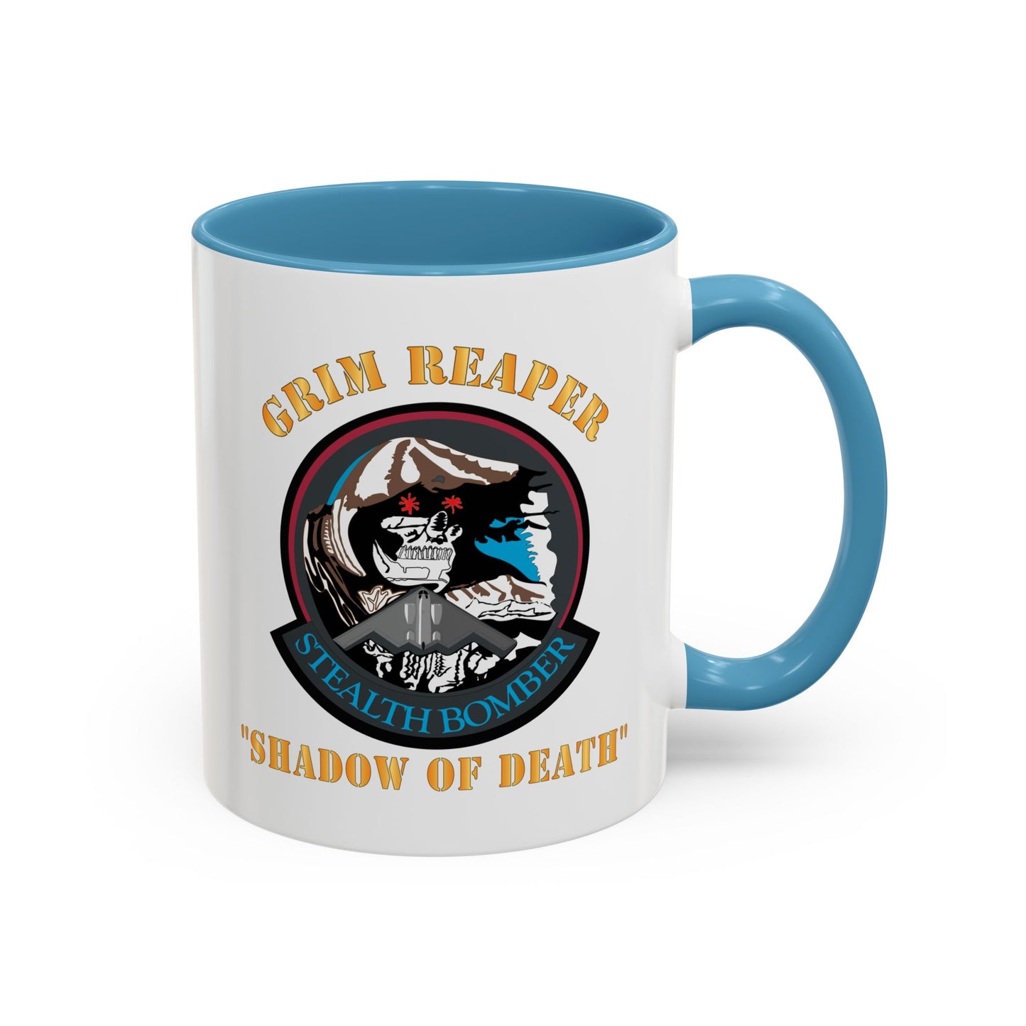Accent Coffee Mug (11oz & 15oz) - USAF - B2 - Grim Reaper - Stealth Bomber X 300