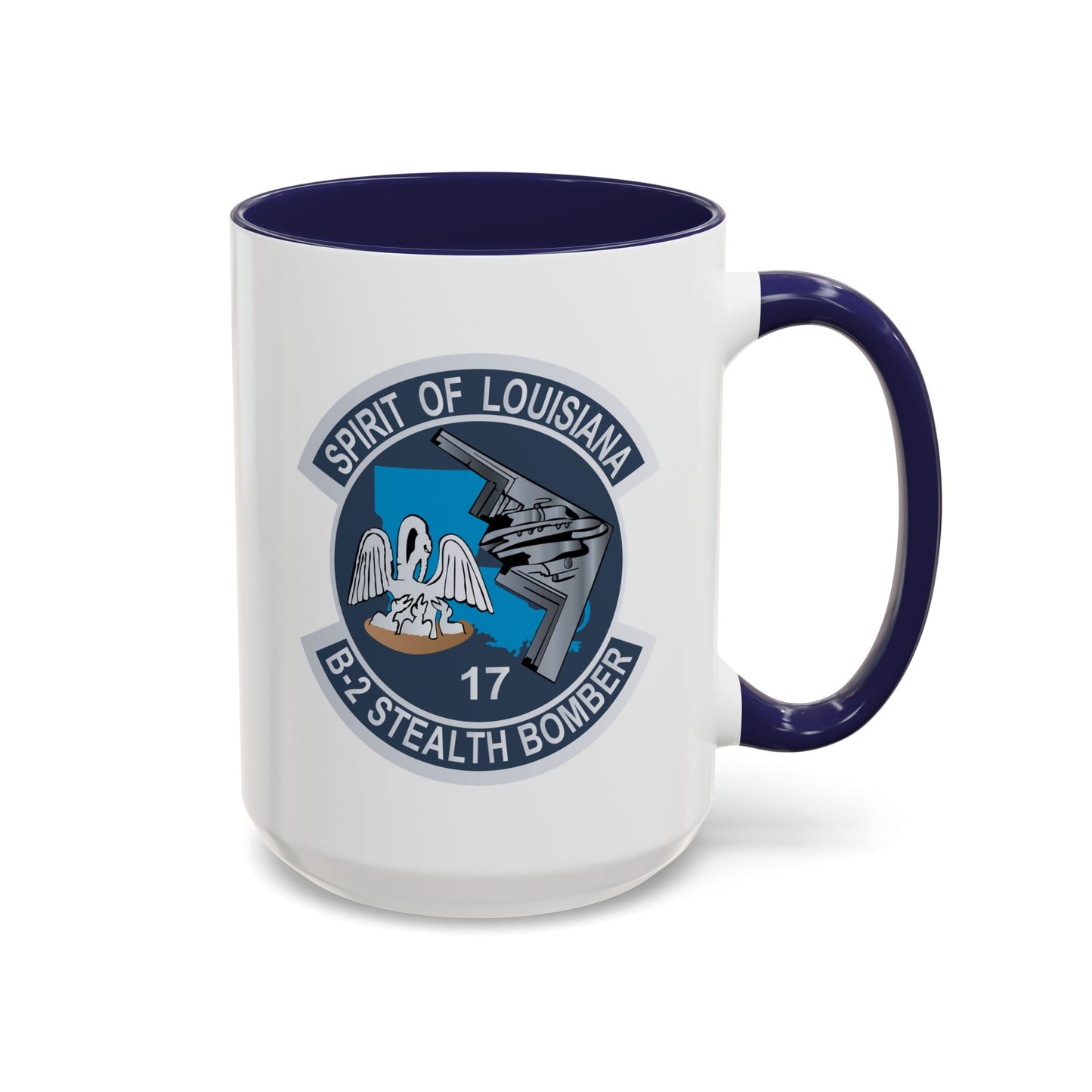 Accent Coffee Mug (11oz & 15oz) - USAF - B2 - Spirit of Louisiana - Stealth Bomber wo txt X 300