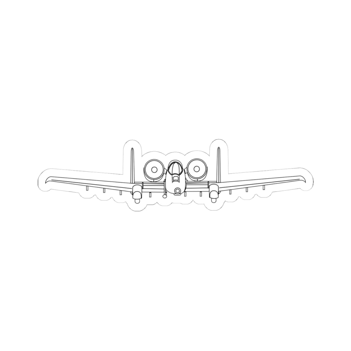 Kiss-Cut Stickers - Aircraft - USAF - A-10 Thunderbolt II - Front - LA X 300