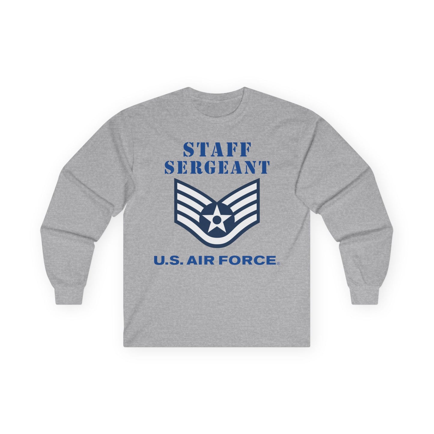 Unisex Ultra Cotton Long Sleeve Tee - USAF - Staff Sergeant (E5) - 2020 - US Air Force w Text