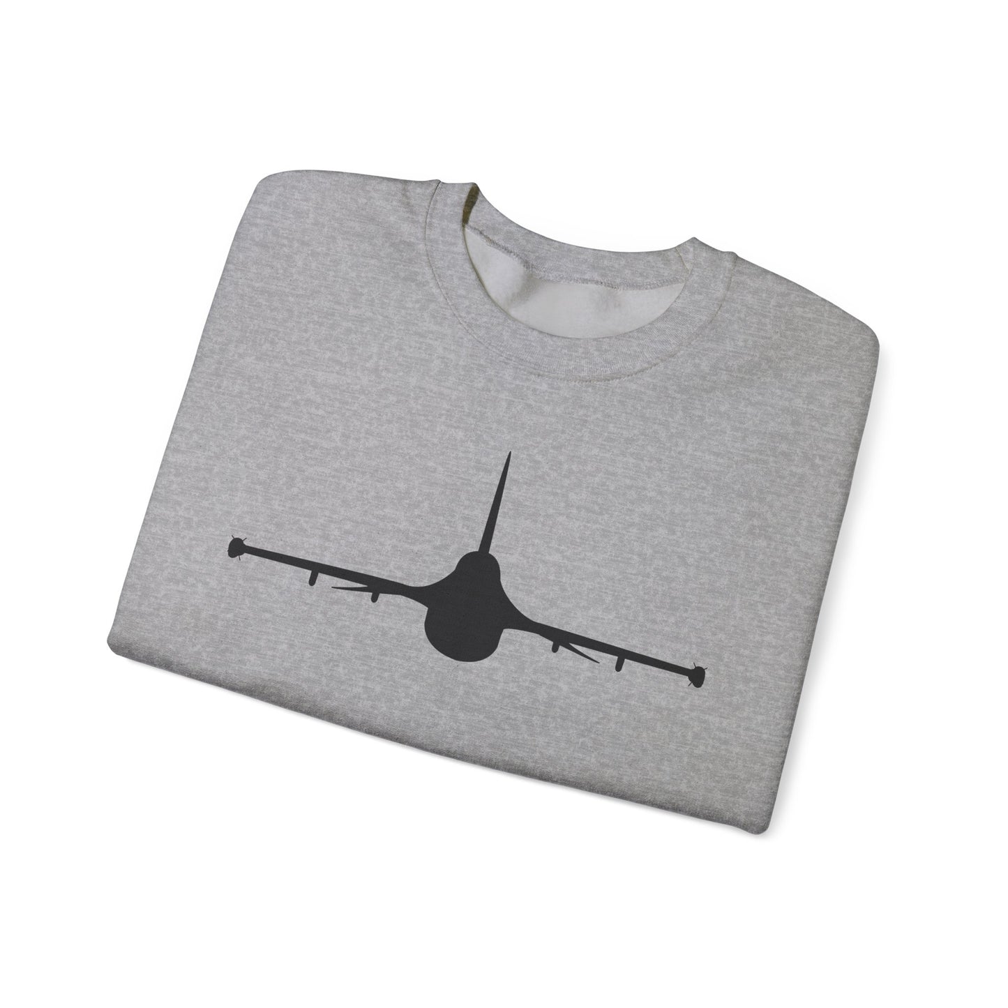 Crewneck Sweatshirt - Aircraft - F-16 - Front - Silhouette wo Txt X 300