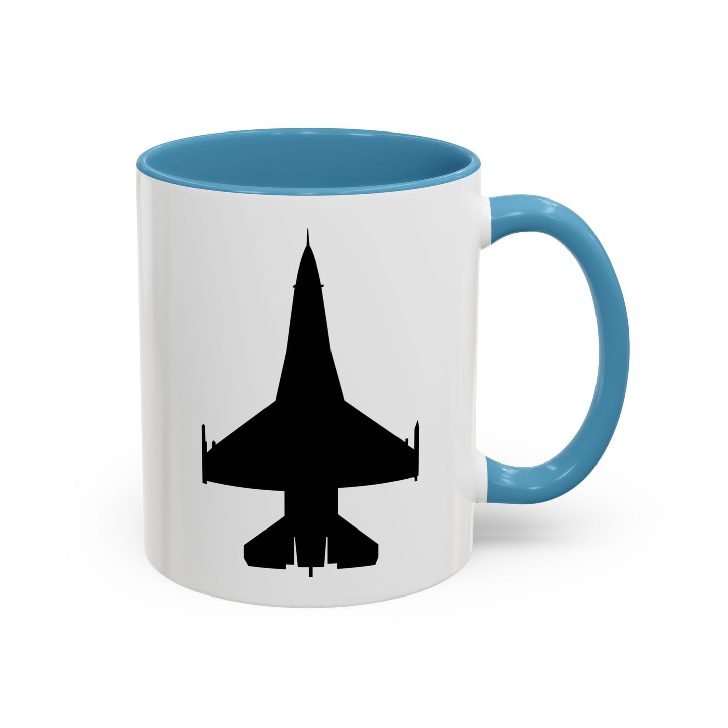 Accent Coffee Mug (11oz & 15oz) - Aircraft - F-16 -Top - Black wo Txt X 300