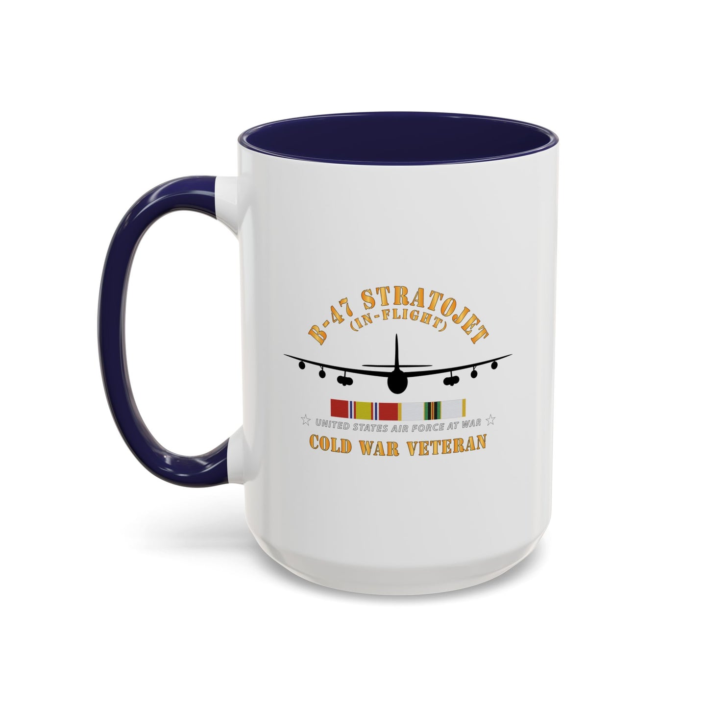 Accent Coffee Mug (11oz & 15oz) - USAF - B-47 Stratojet - In Flt - Silhouette - Cold War Veteran X 300