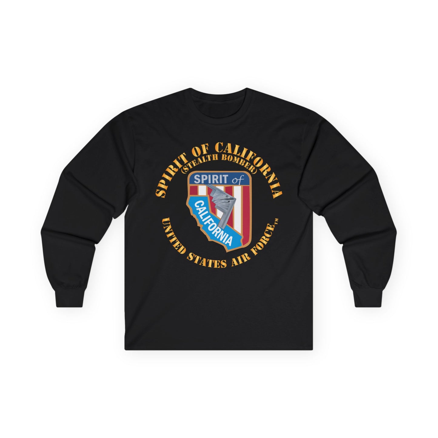 Unisex Ultra Cotton Long Sleeve Tee - USAF - B2 - Spirit of California - Stealth Bomber X 300
