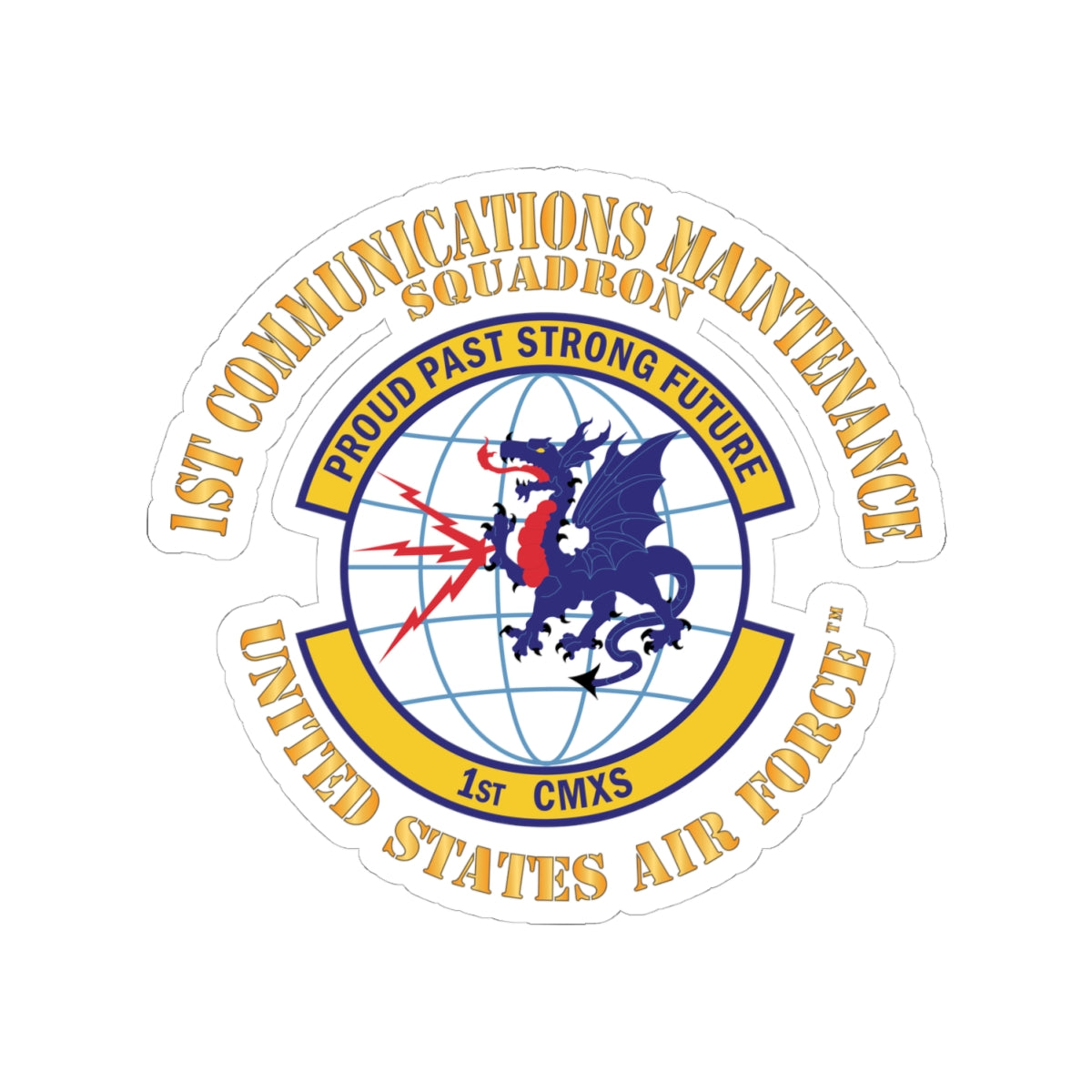 Kiss-Cut Stickers - USAF - 1st Communications Maintenance Squadron(USAFE) X 300