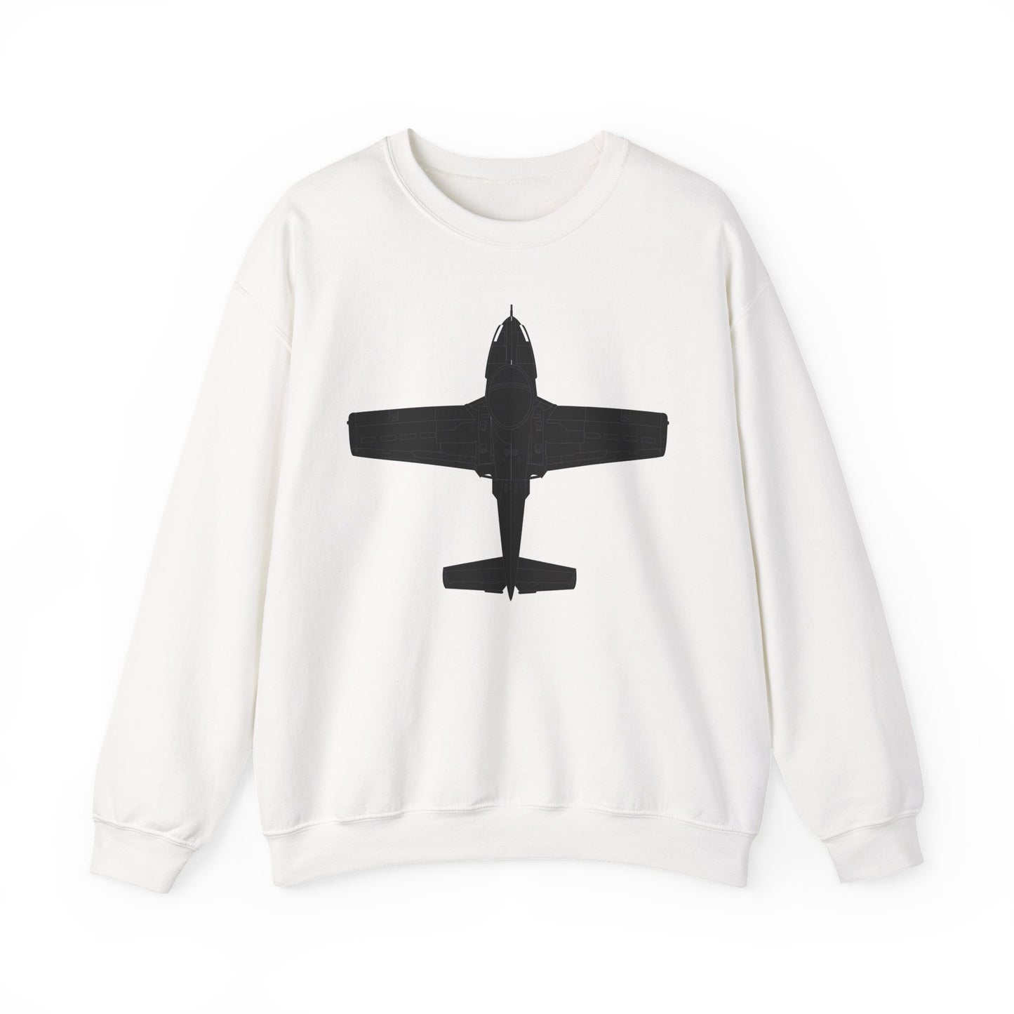 Crewneck Sweatshirt - Aircraft - T-37-Trainer - Top - Black - Metal X 300