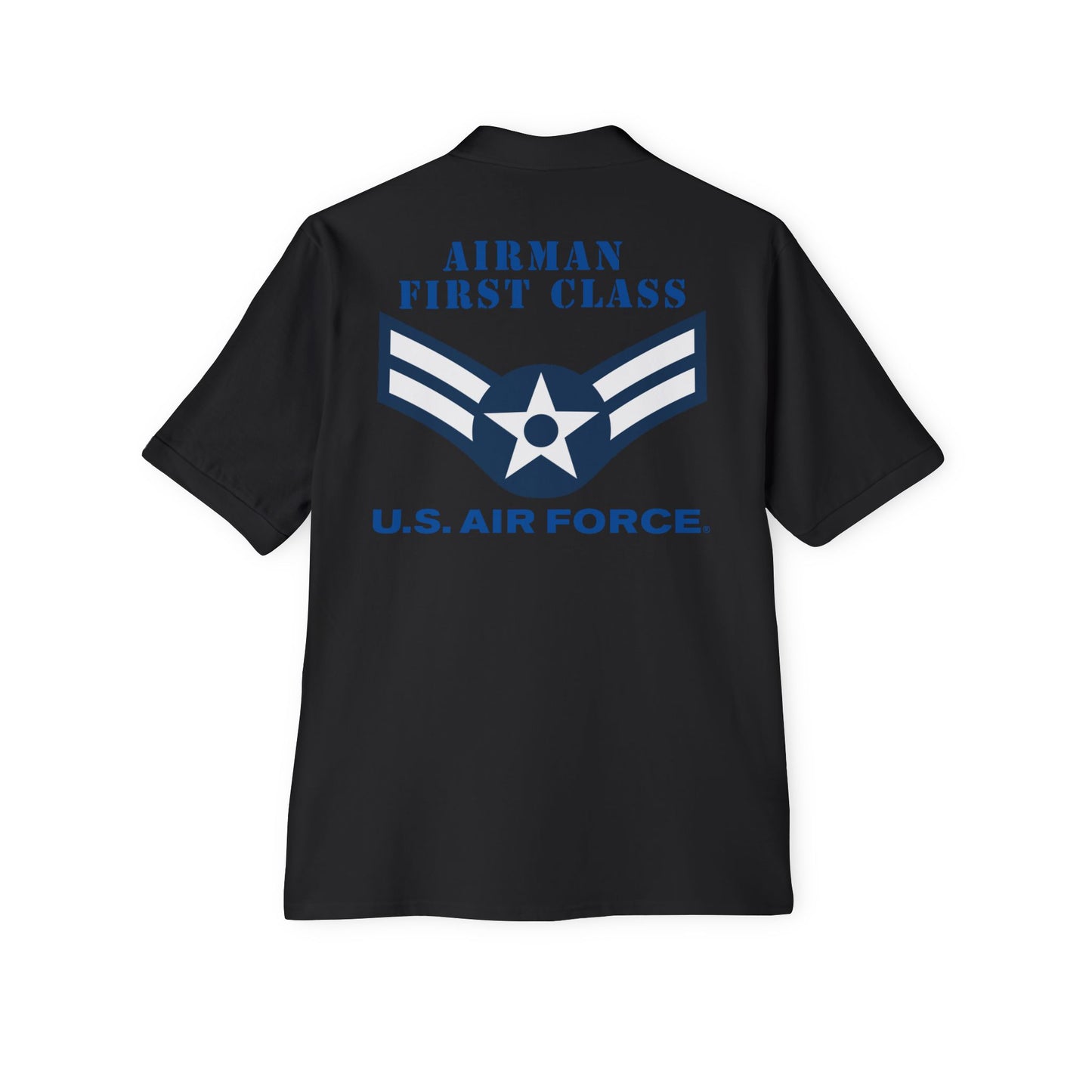 Men's Piqué Polo - USAF - Airman - First Class (E3) - 2020 - US Air Force w Text X 300