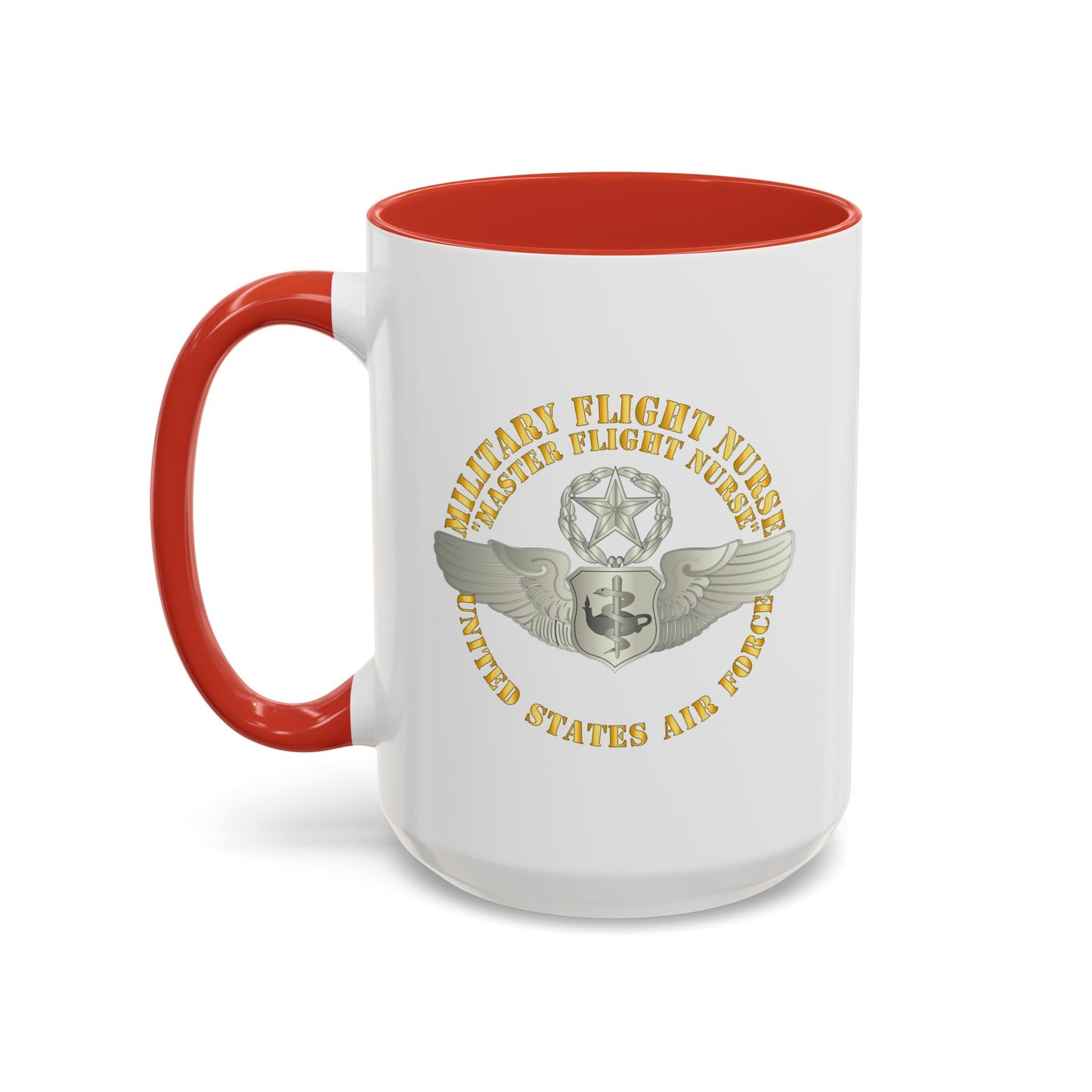 Accent Coffee Mug (11oz & 15oz) - USAF - Military Flight Nurse - Flight Nurse - Master