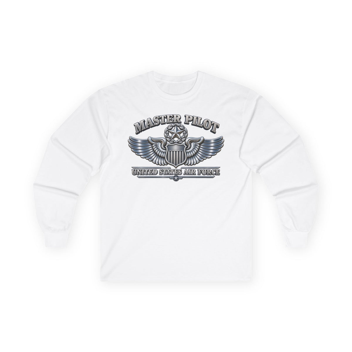 Unisex Ultra Cotton Long Sleeve Tee - USAF - Master Pilot Badge - United States Air Force - 3D - Enhanced