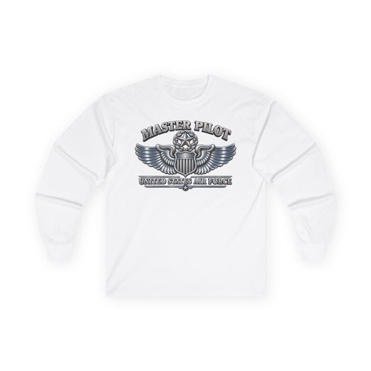 Unisex Ultra Cotton Long Sleeve Tee - USAF - Master Pilot Badge - United States Air Force - 3D - Enhanced